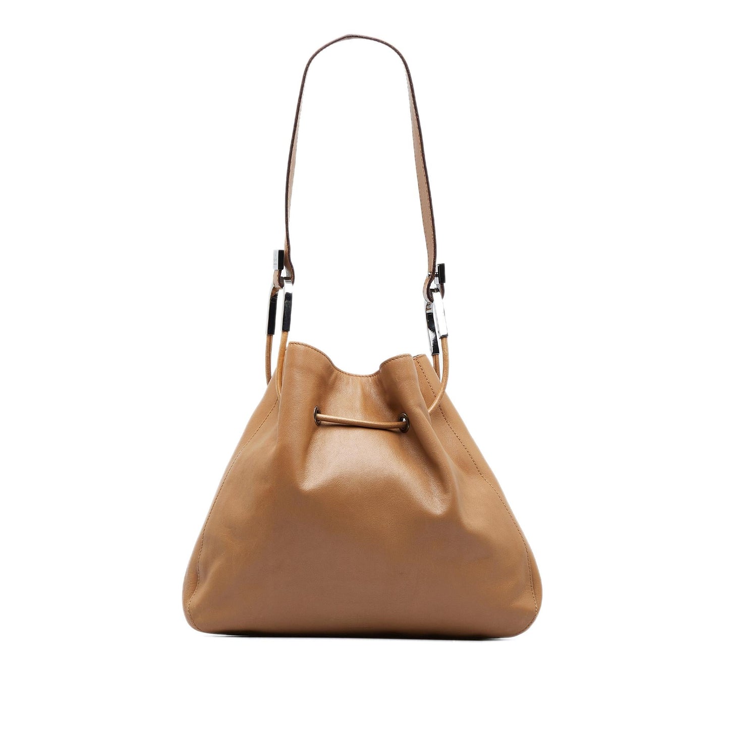 Gucci SHG-3XwYEa Leather Calf Brown Bucket Shoulder Bag