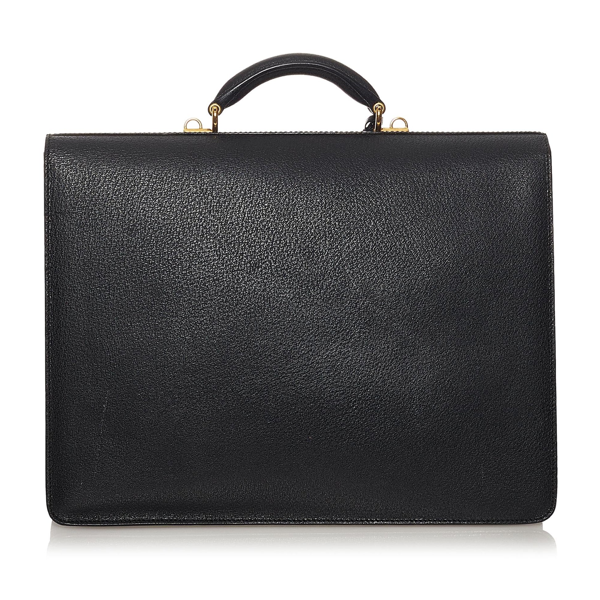 Gucci Business SHG Leather Calf Black Tote Bag