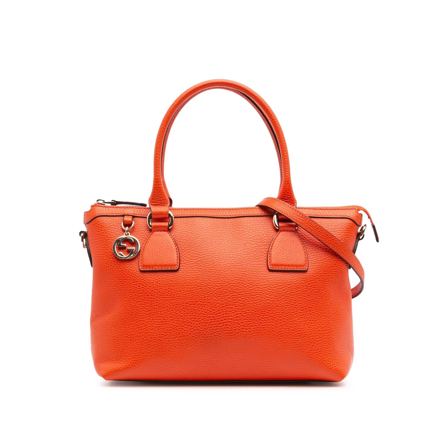 Gucci Charmy Leather Calf Orange Satchel Bag