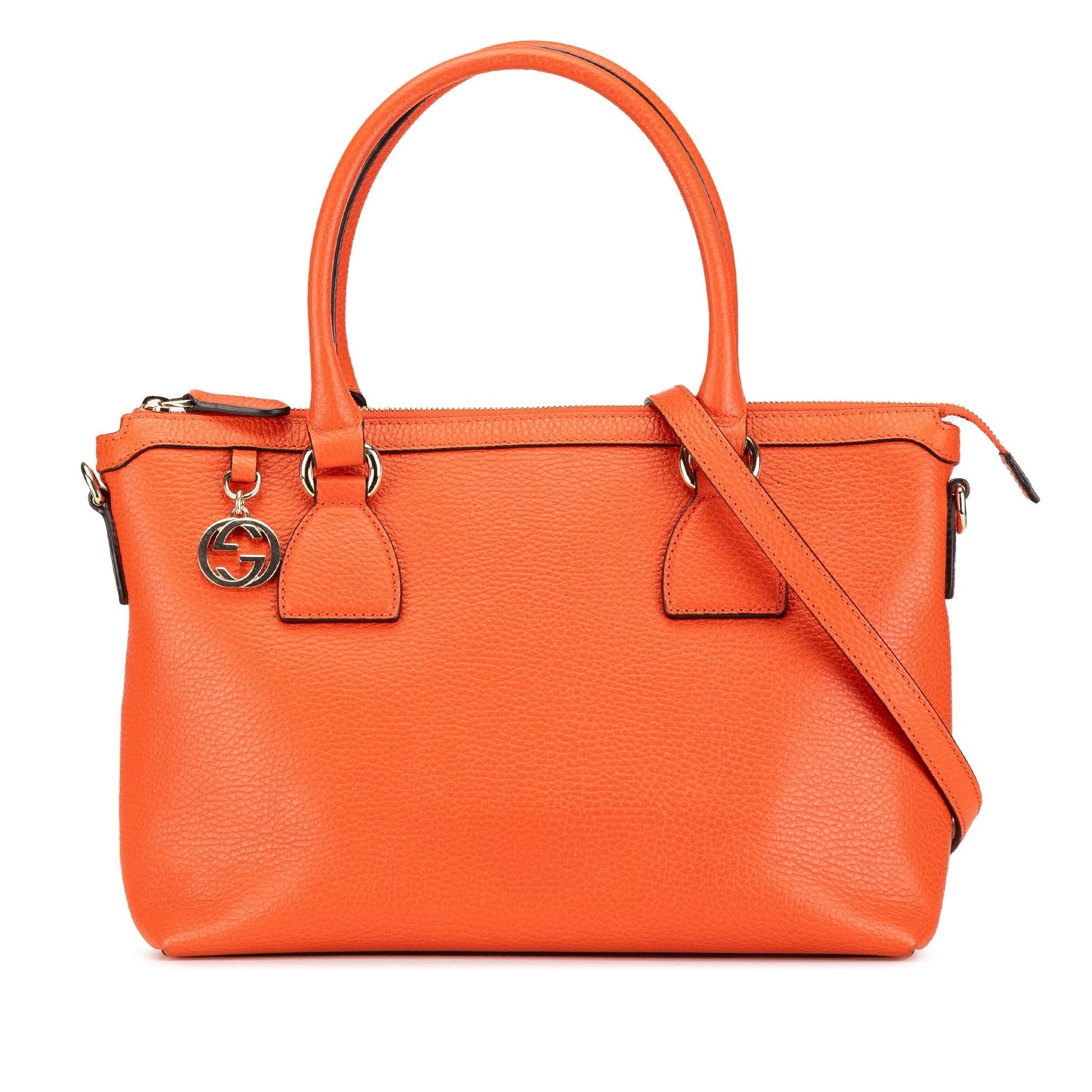 Gucci Charmy Leather Calf Orange Satchel Bag Satchel 2