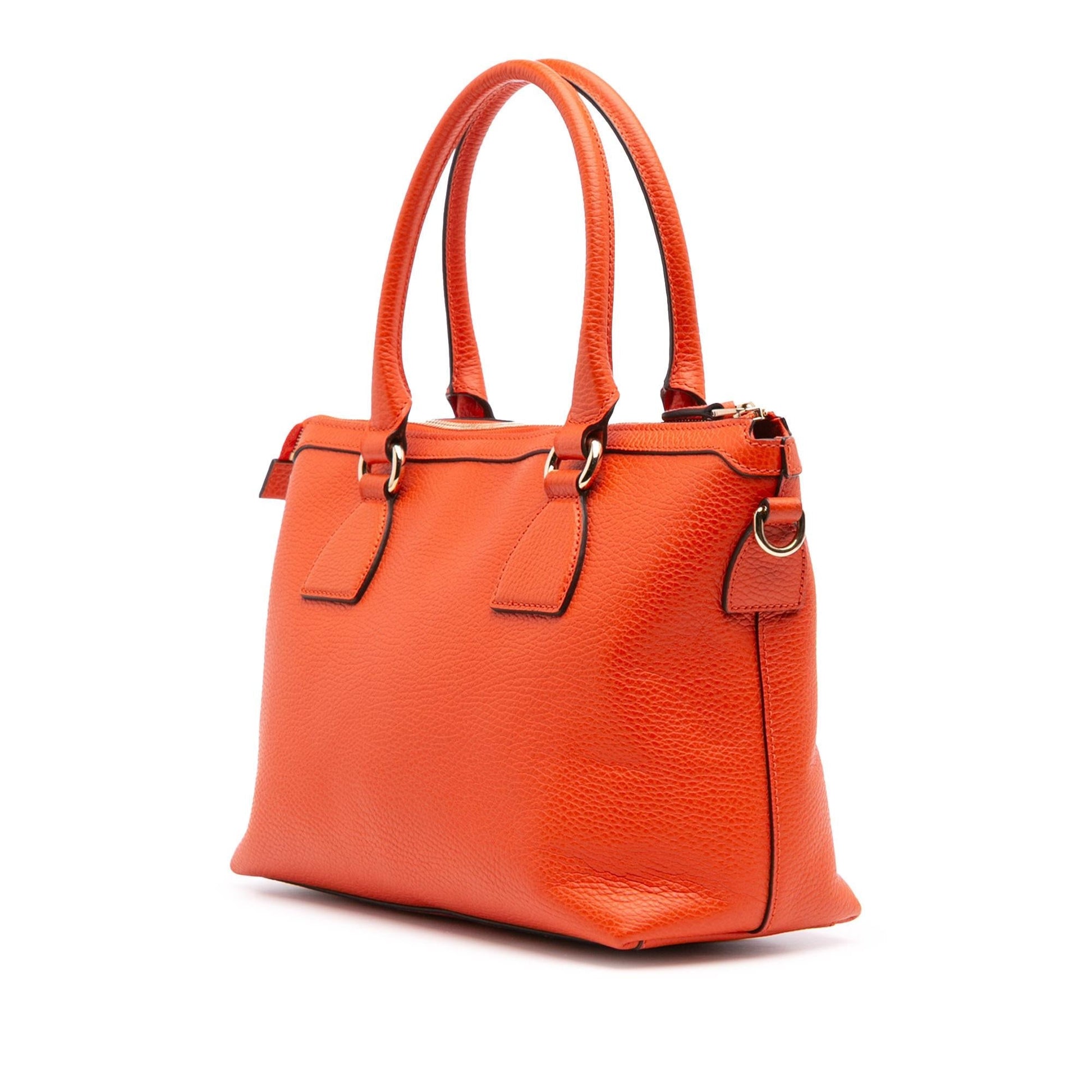 Gucci Charmy Leather Calf Orange Satchel Bag Satchel 3