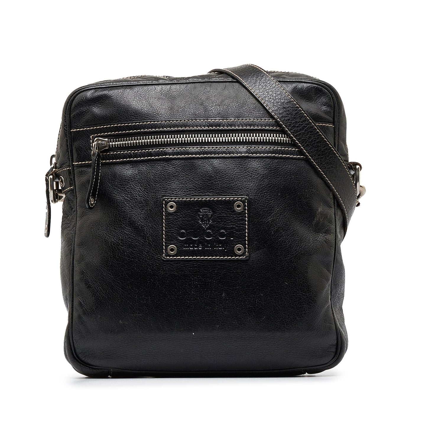 Gucci SHG-qstQVW Leather Calf Black Crossbody Bag
