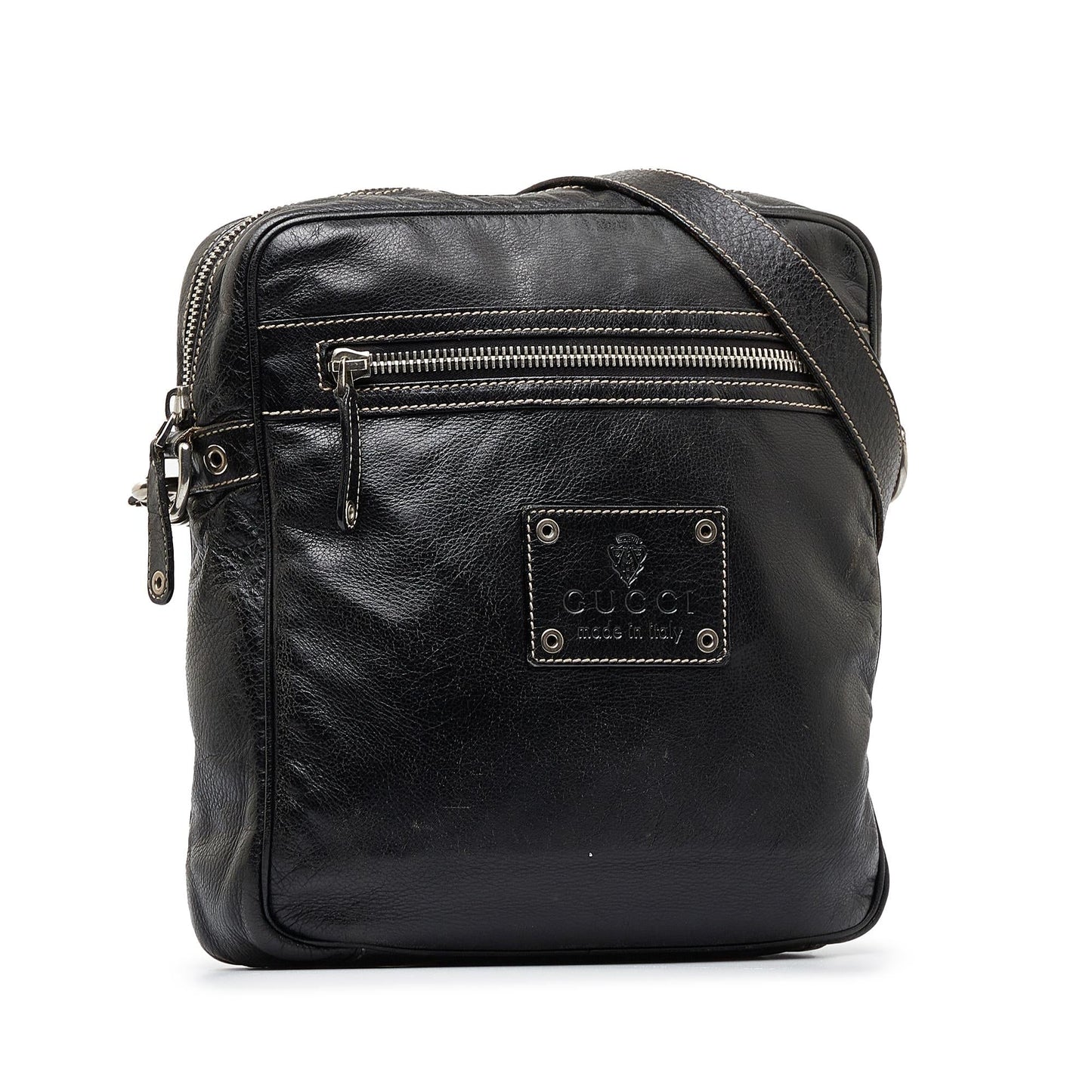 Gucci SHG-qstQVW Leather Calf Black Crossbody Bag