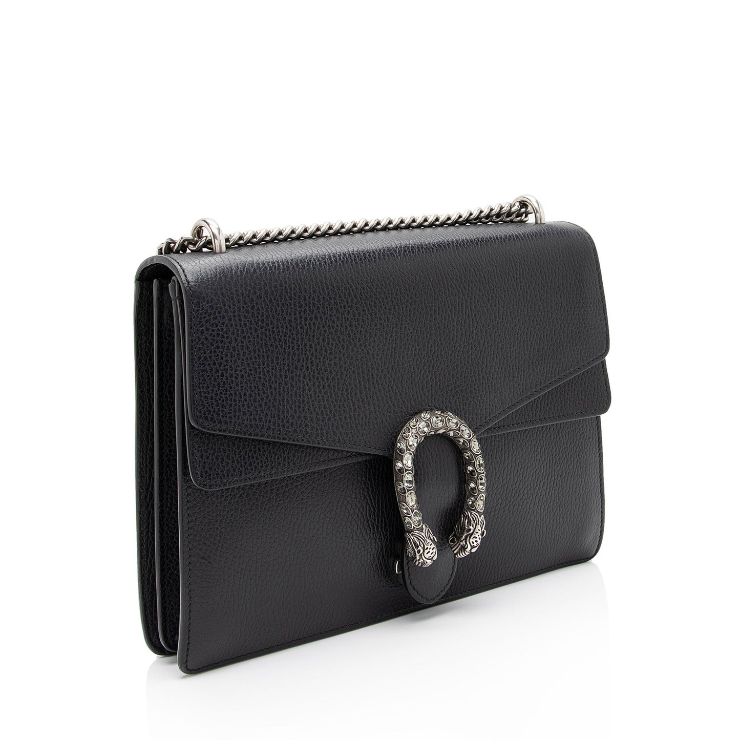 Gucci Crystal Dionysus Leather Black Medium Shoulder Bag