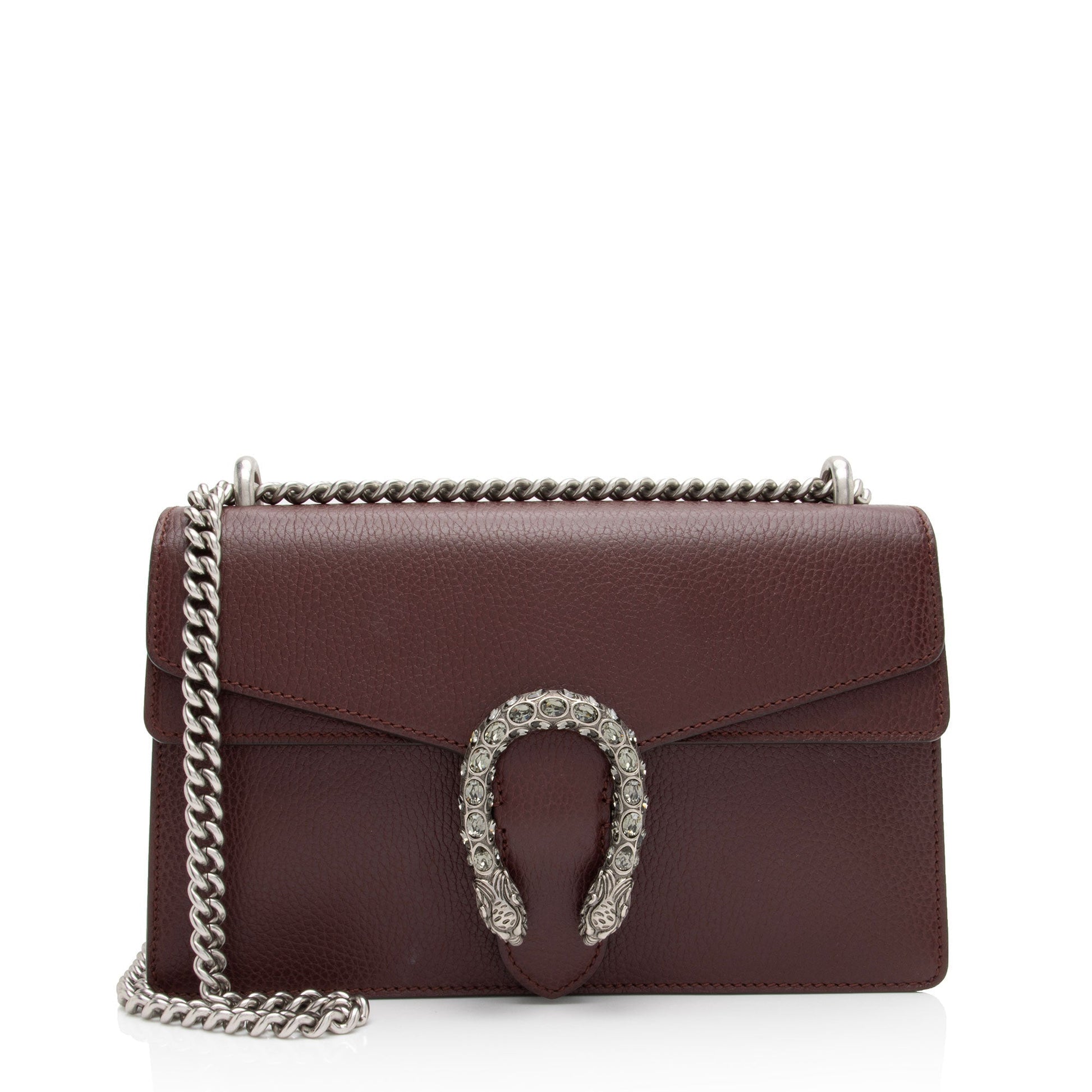 Gucci Crystal Dionysus SHF-wPeuFt Leather Red Small Shoulder Bag