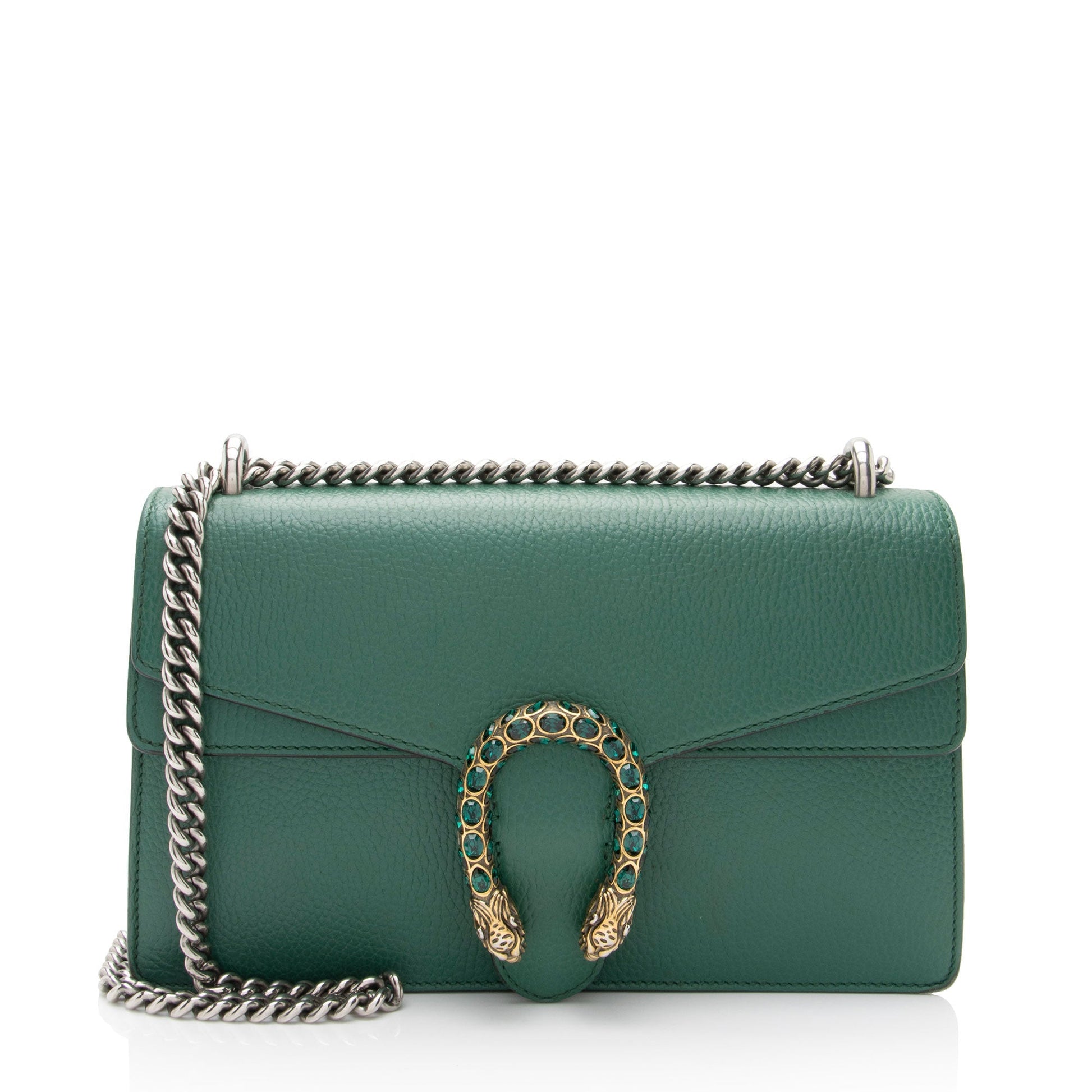 Gucci Crystal Dionysus SHF-JAZQrx Leather Green Small Shoulder Bag