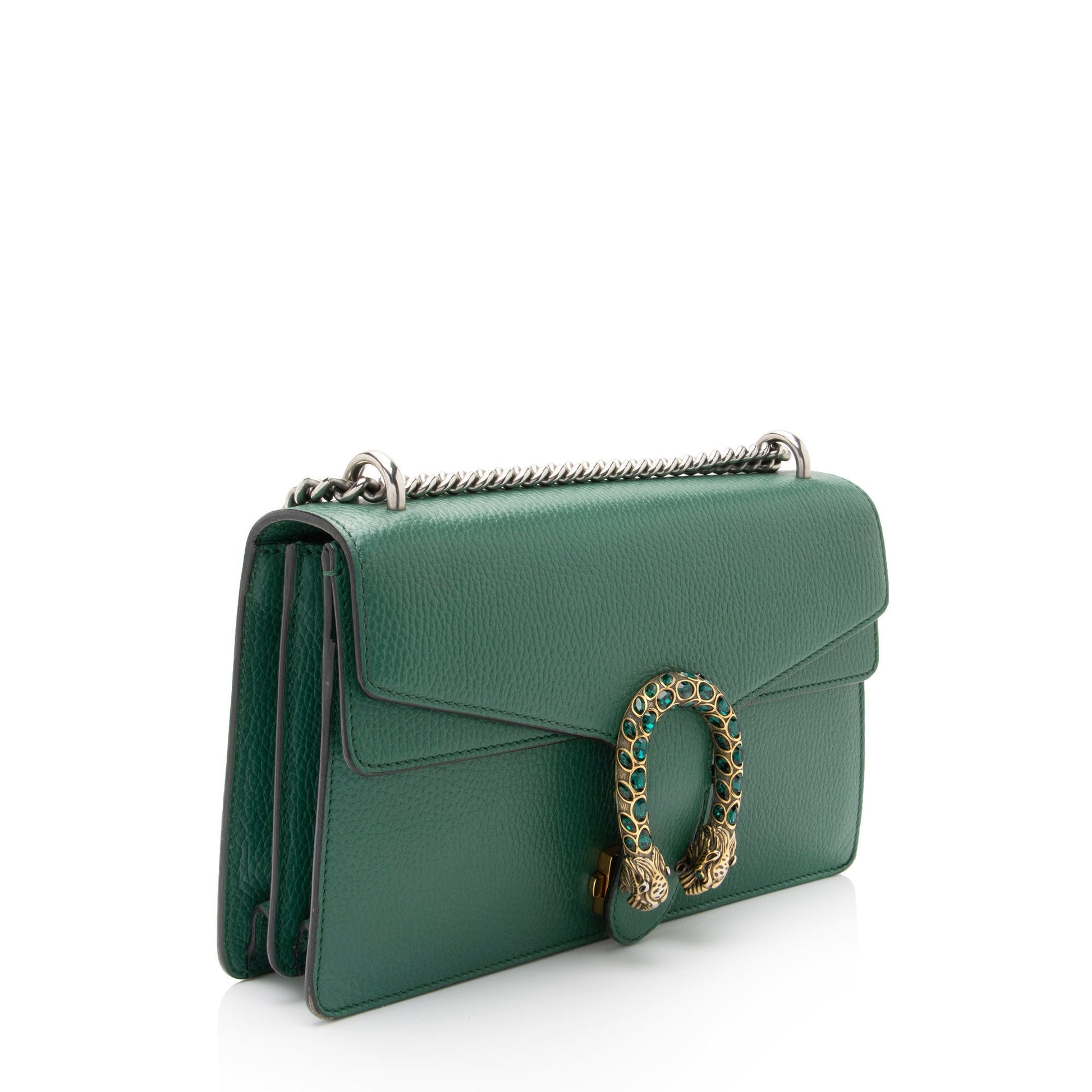 Gucci Crystal Dionysus SHF-JAZQrx Leather Green Small Shoulder Bag