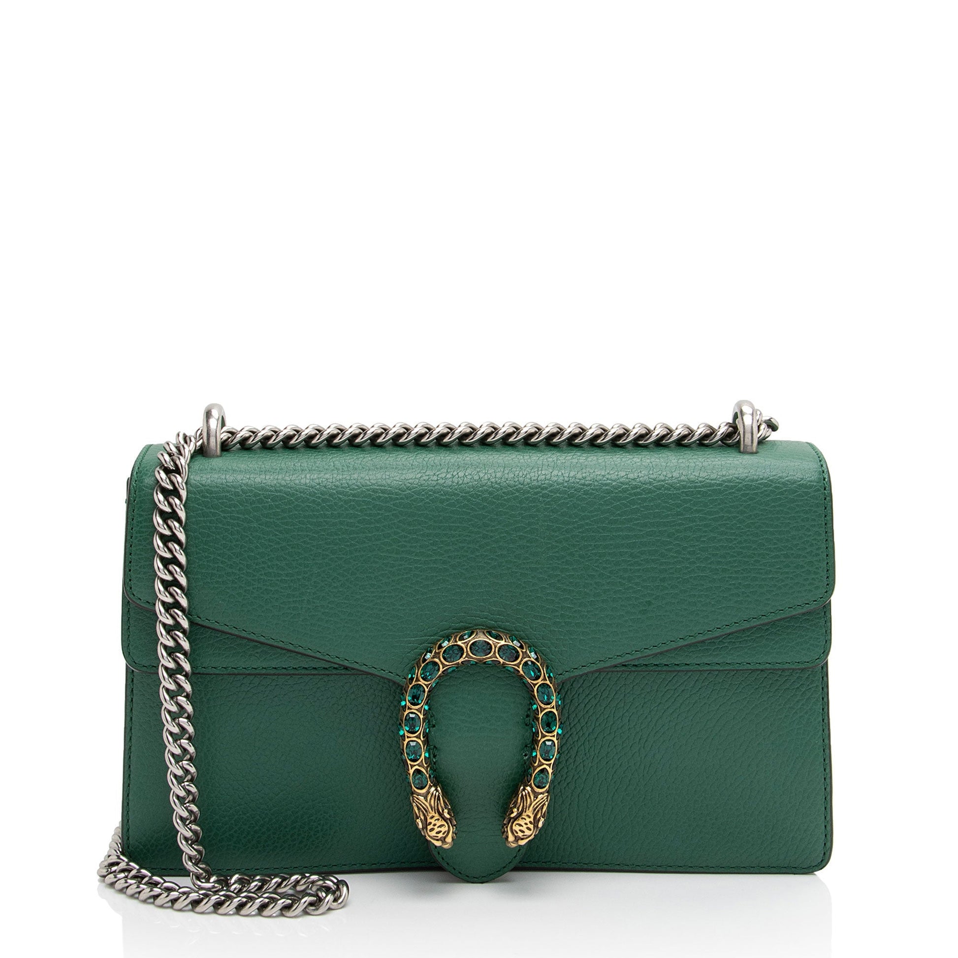 Gucci Crystal Dionysus SHF-0jMRJC Leather Green Small Shoulder Bag