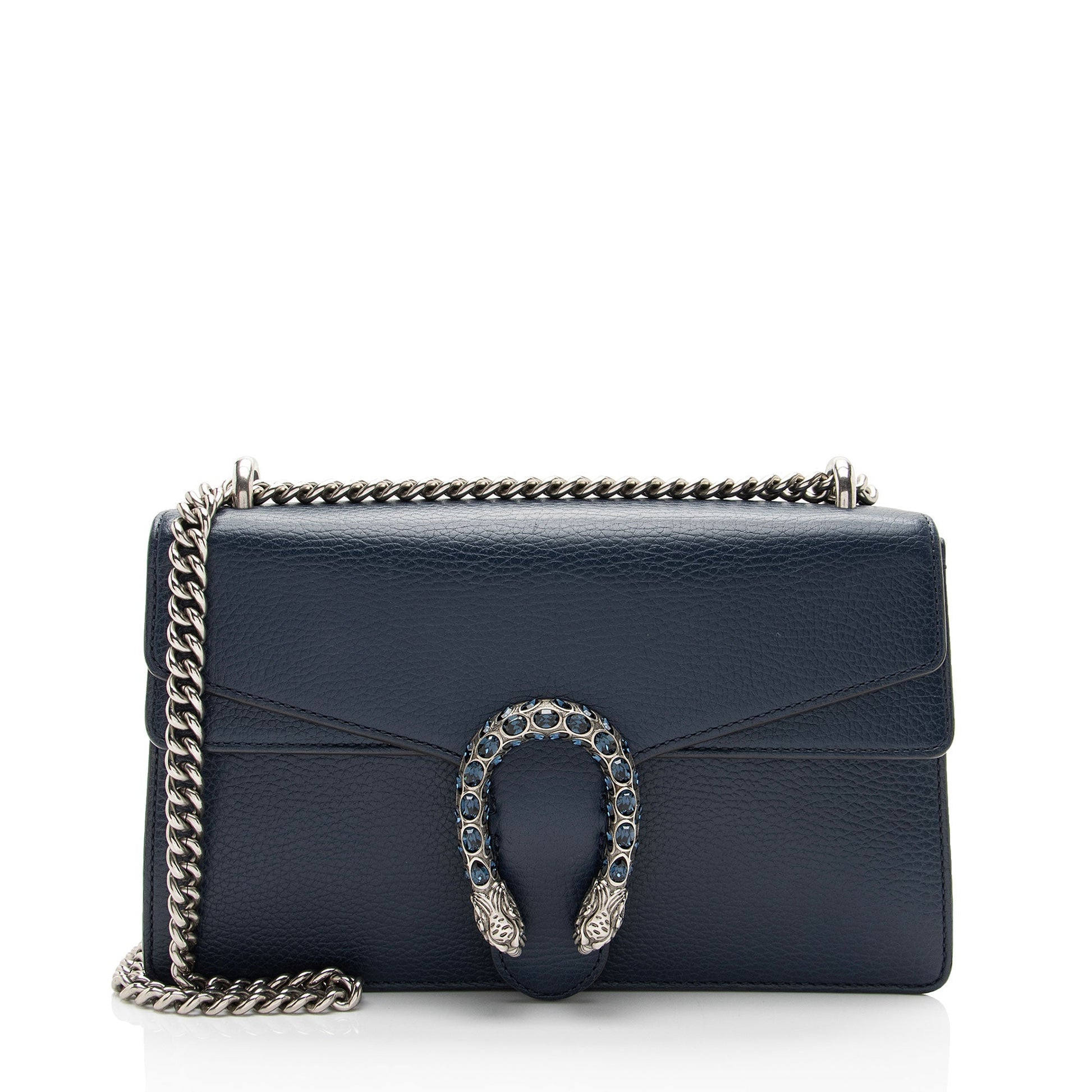 Gucci Crystal Dionysus SHF-dZNU4q Leather Blue Small Shoulder Bag