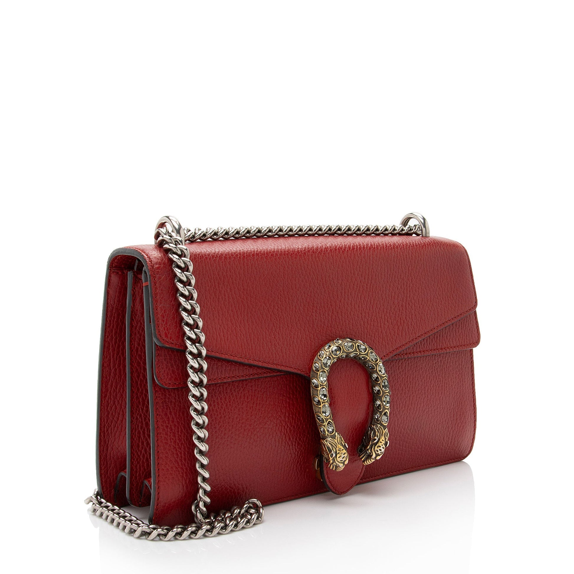 Gucci Crystal Dionysus Leather Red Small Shoulder Bag