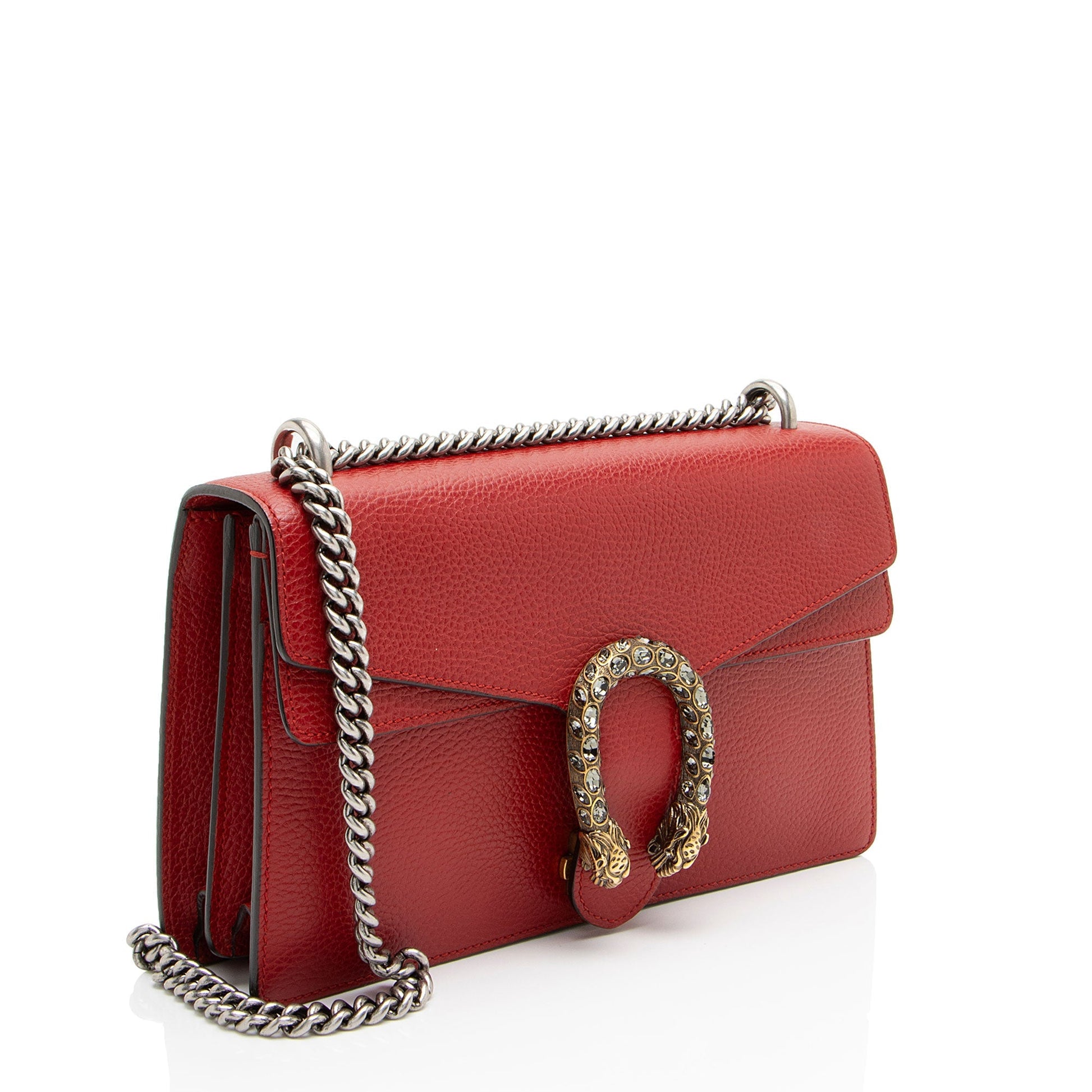 Gucci Crystal Dionysus Leather Red Small Medium Shoulder Bag