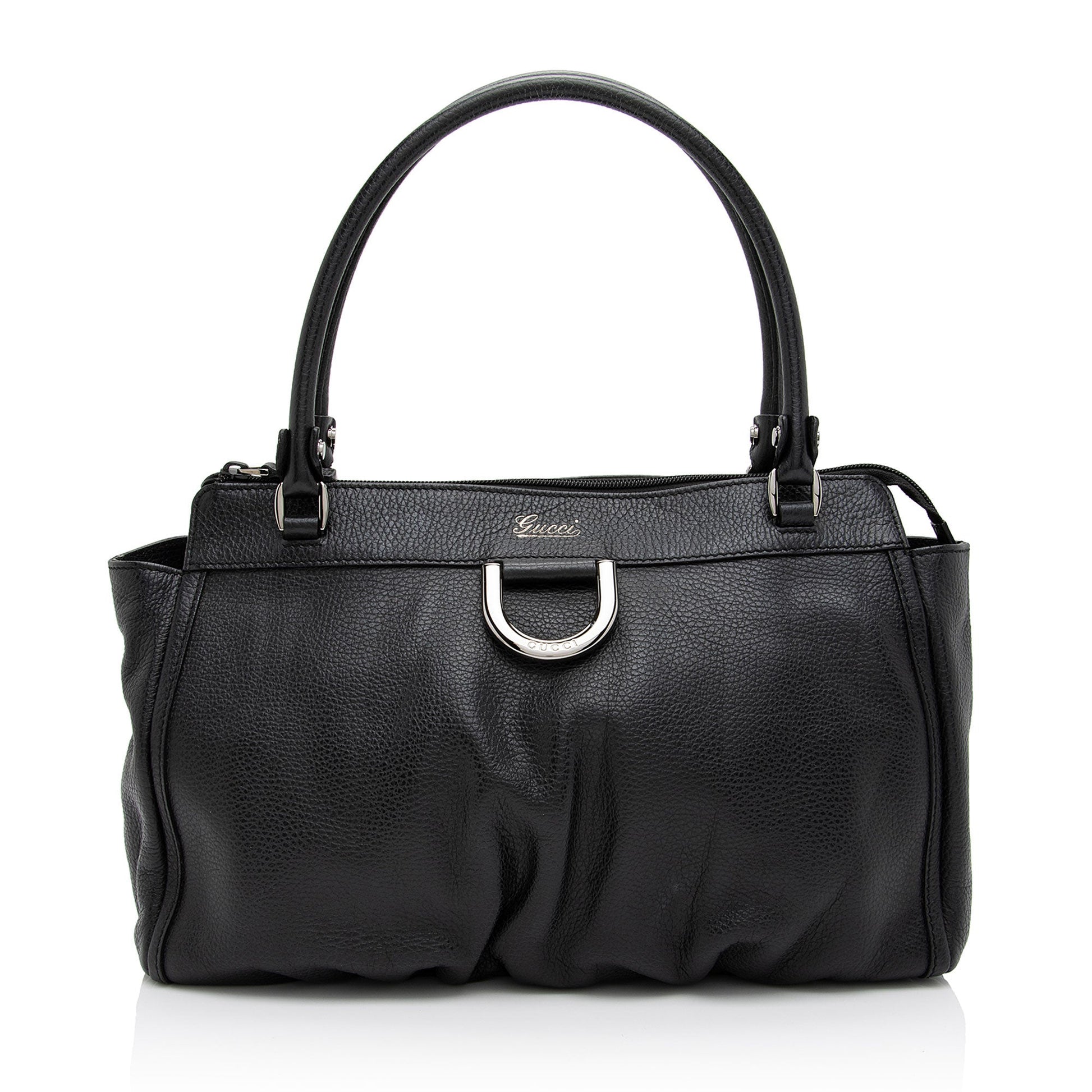 Gucci D- SHF-SmTGg0 Leather Black Gold Tote Bag