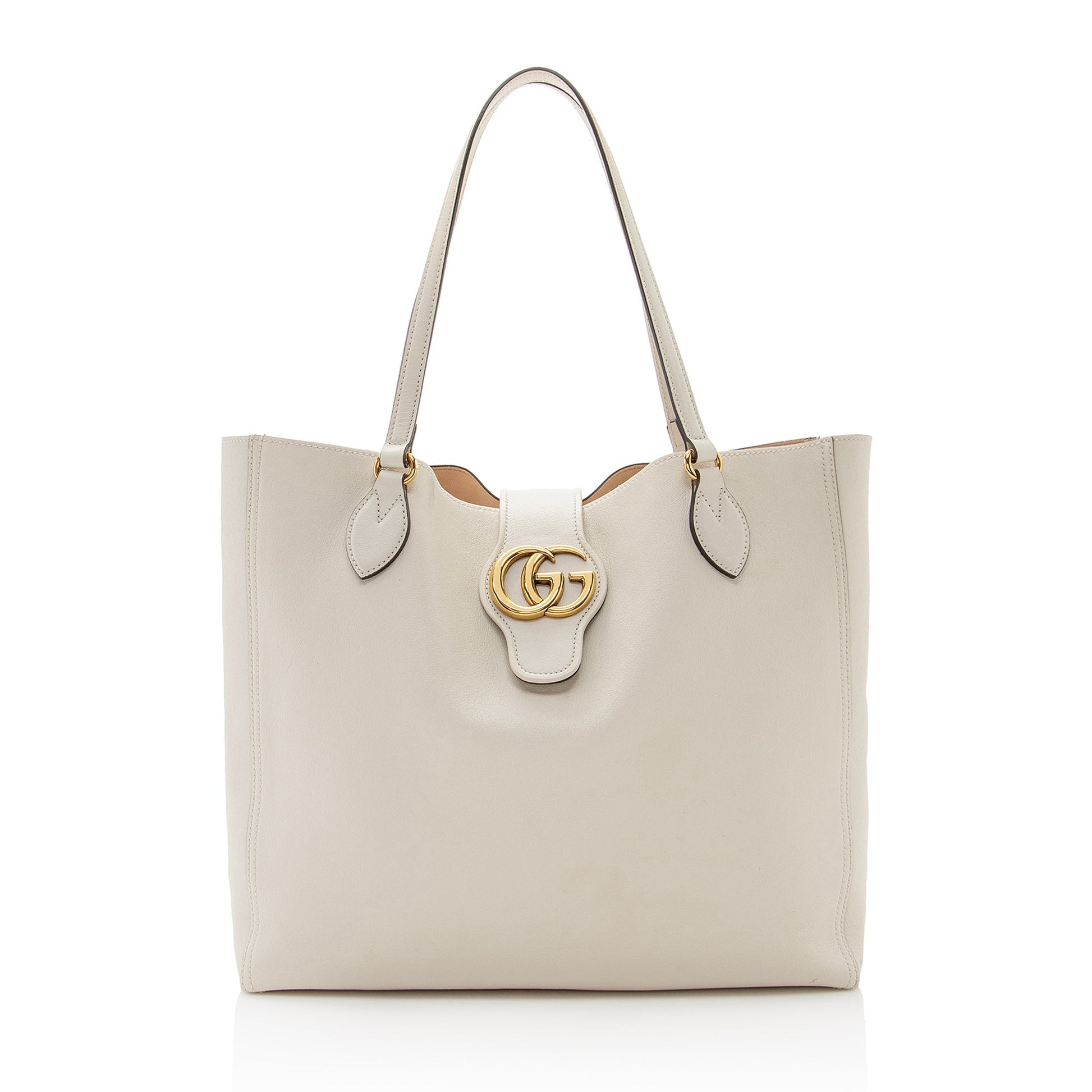 Gucci Dahlia SHF Leather White Medium Tote Bag