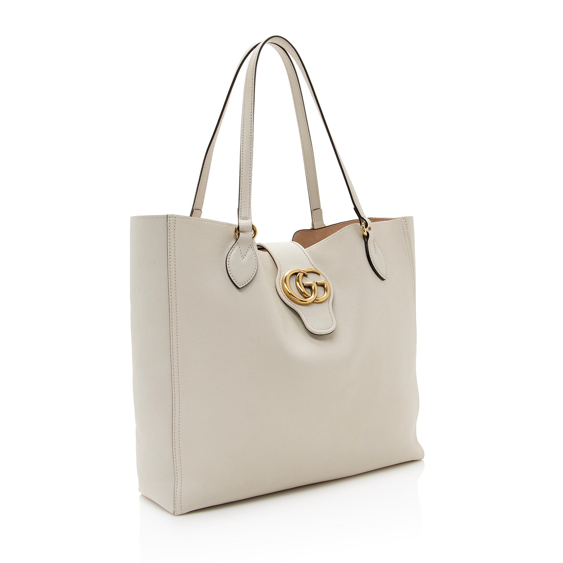 Gucci Dahlia SHF Leather White Medium Tote Bag