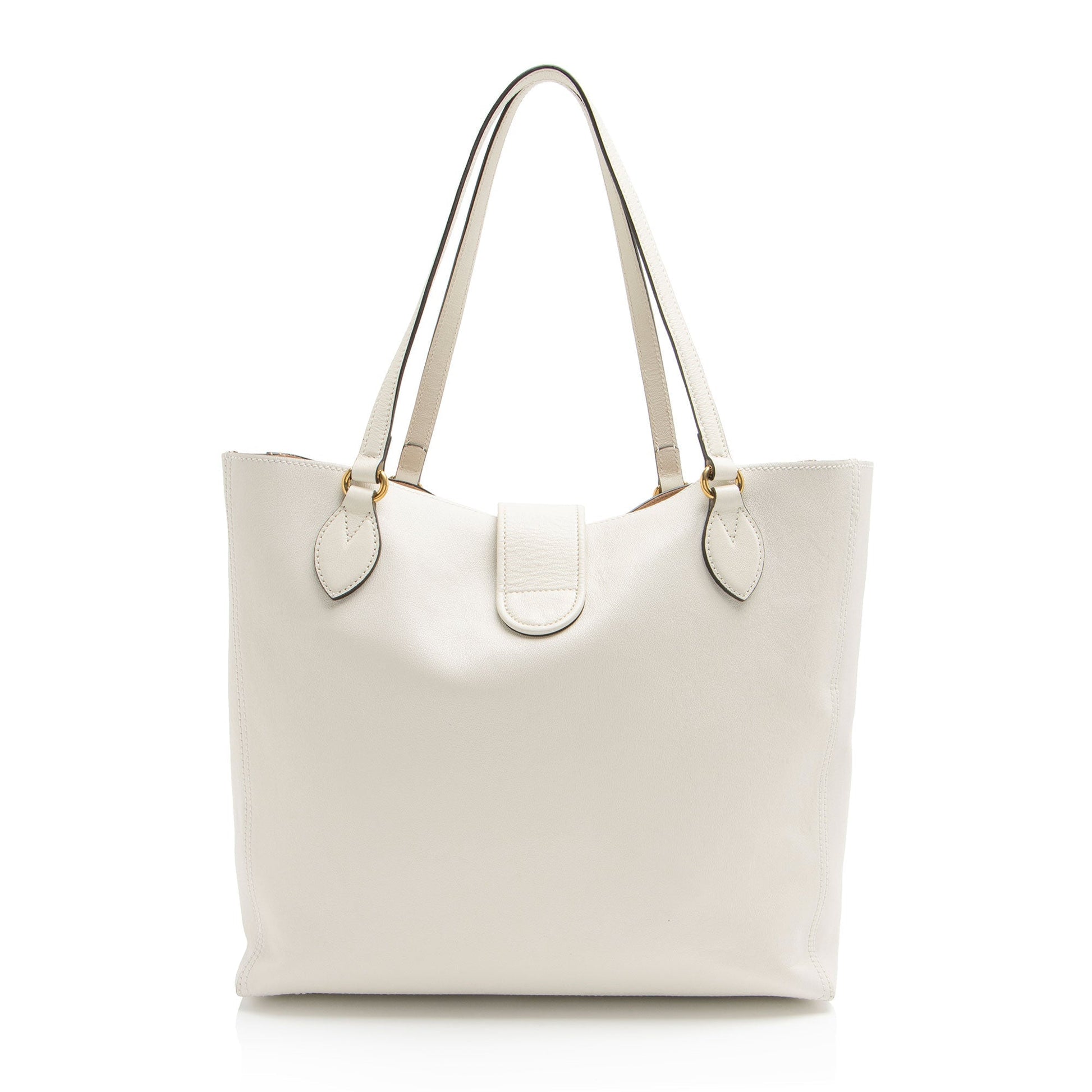 Gucci Dahlia SHF-l9vBxj Leather White Medium Tote Bag