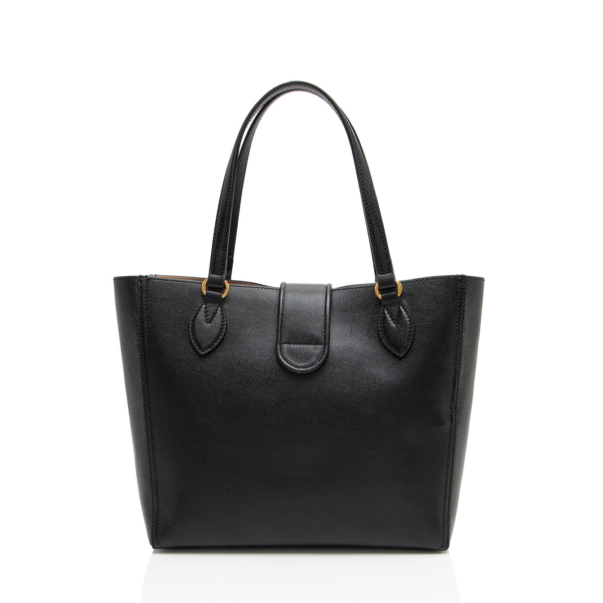 Gucci Dahlia Leather Black Small Tote Bag
