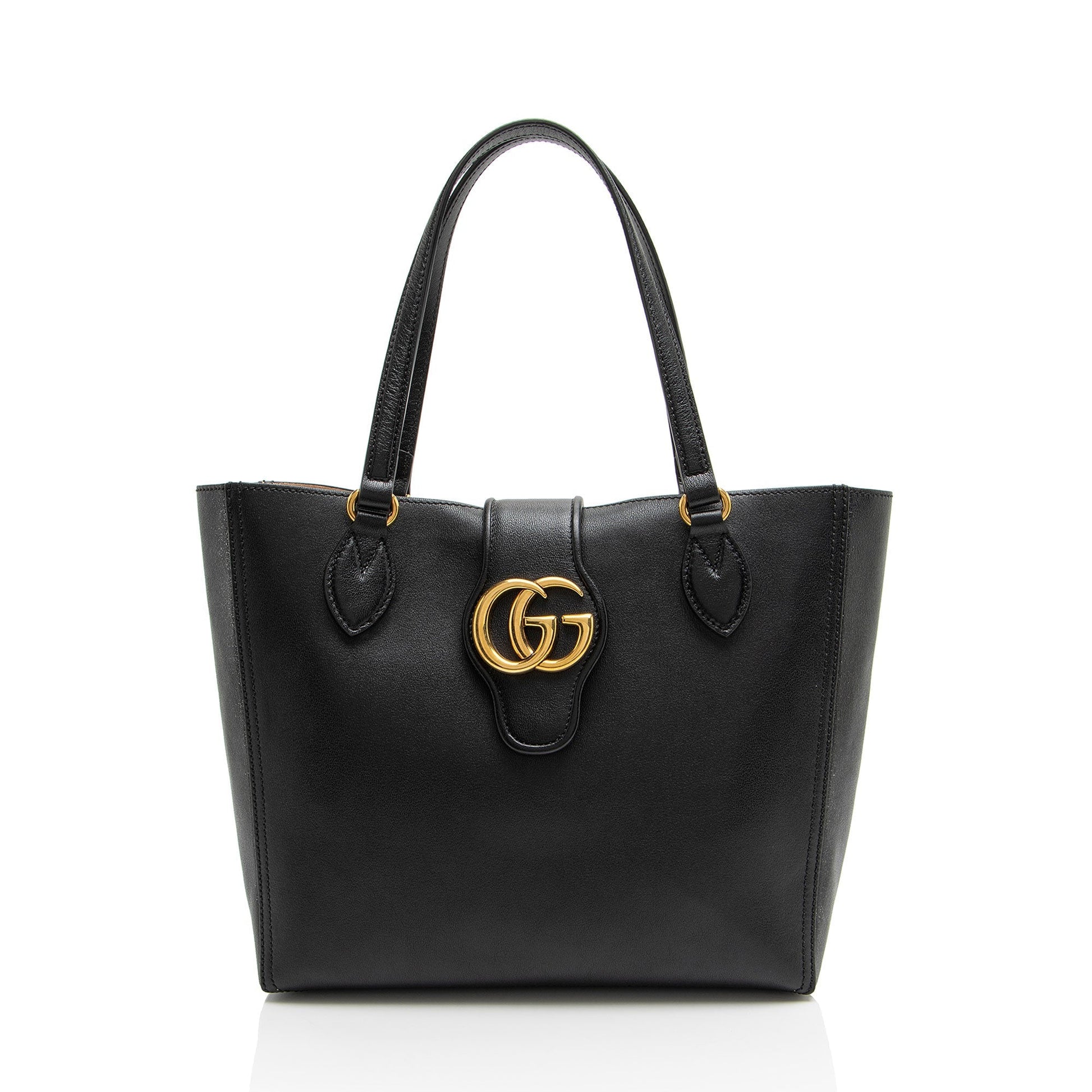 Gucci Dahlia Leather Black Small Tote Bag