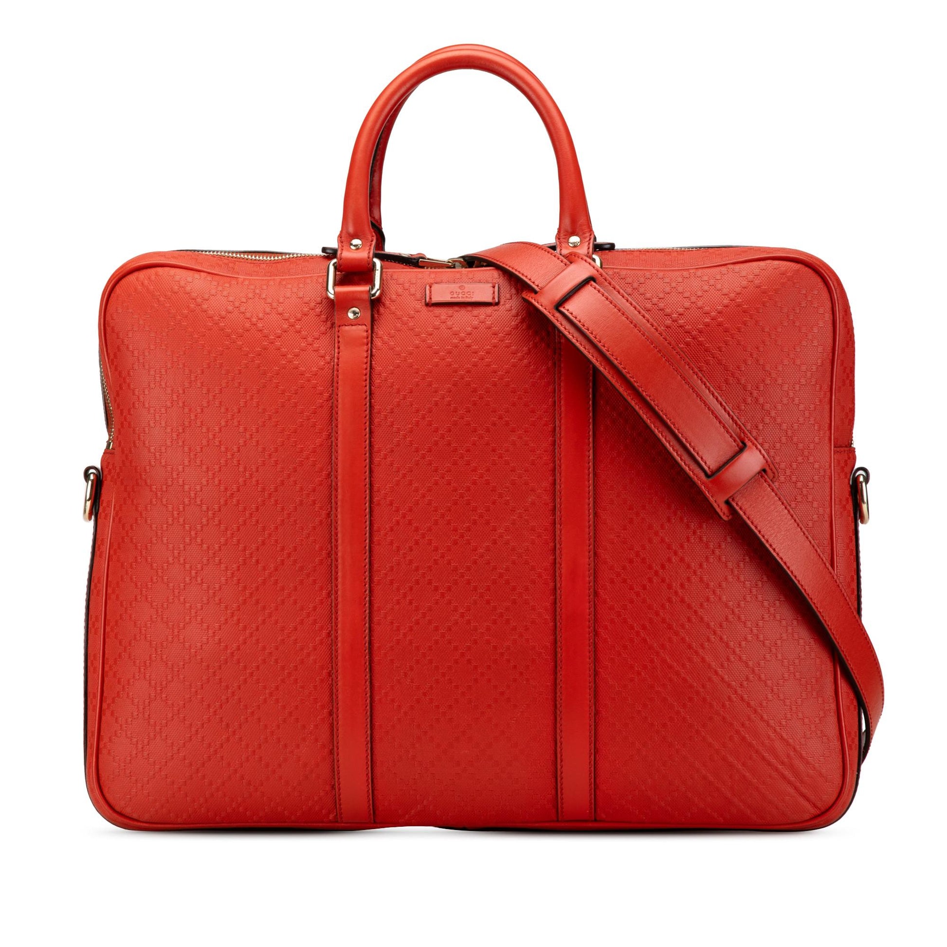 Gucci Diamante Business Leather Calf Orange Tote Bag