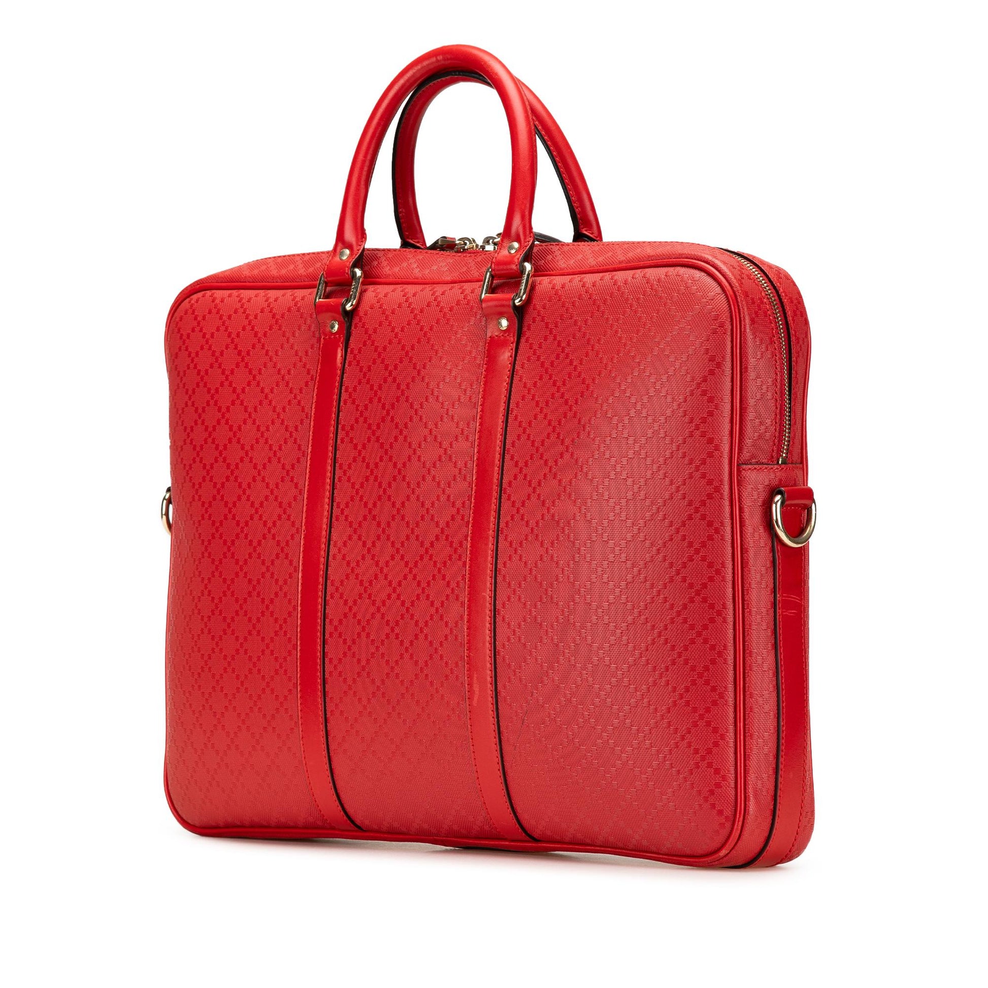 Gucci Diamante Business Leather Calf Red Tote Bag