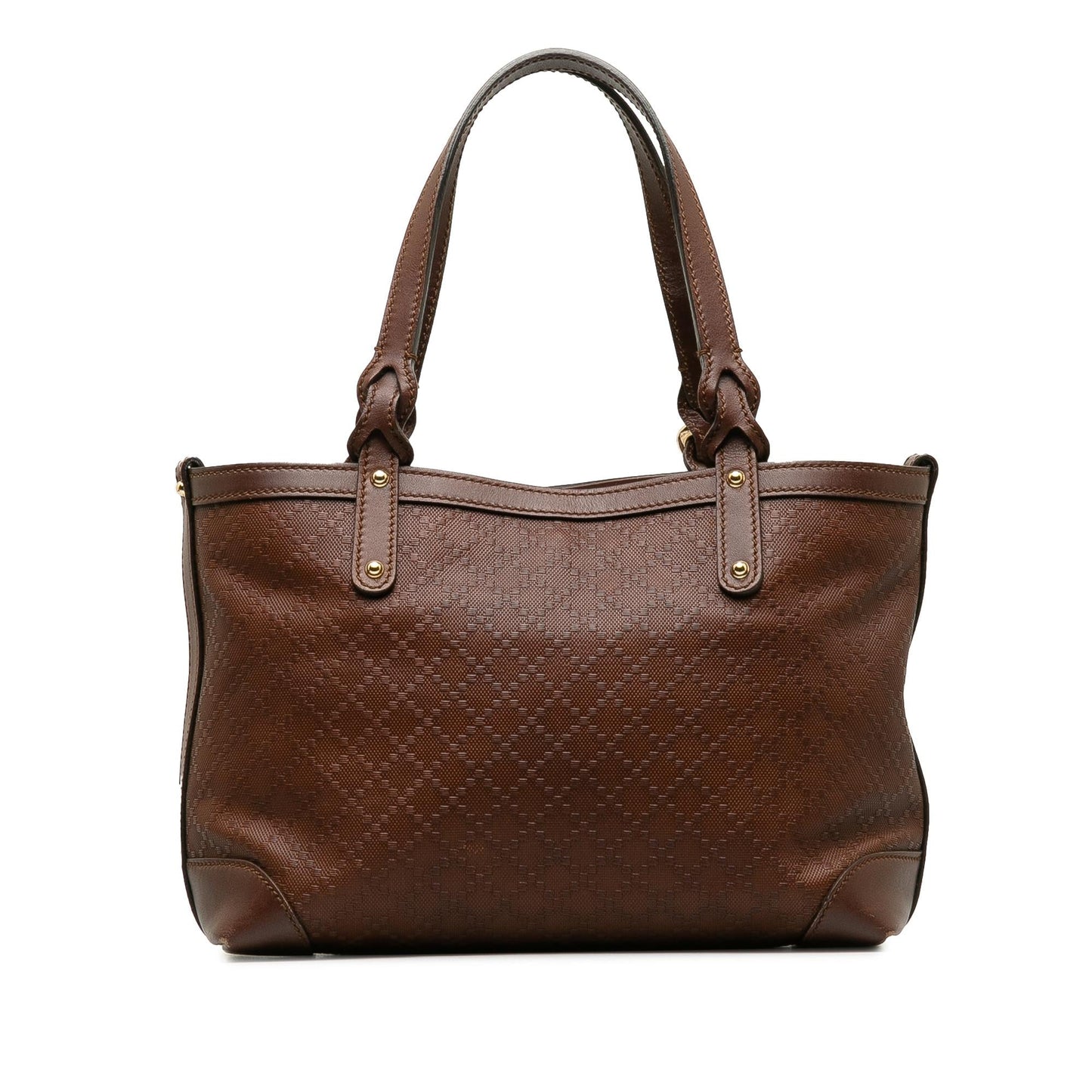 Gucci Diamante Craft SHG-vw7BV7 Leather Calf Brown Tote Bag