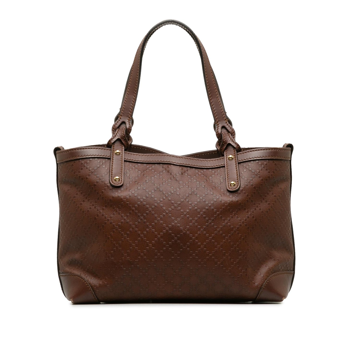 Gucci Diamante Craft SHG-vw7BV7 Leather Calf Brown Tote Bag