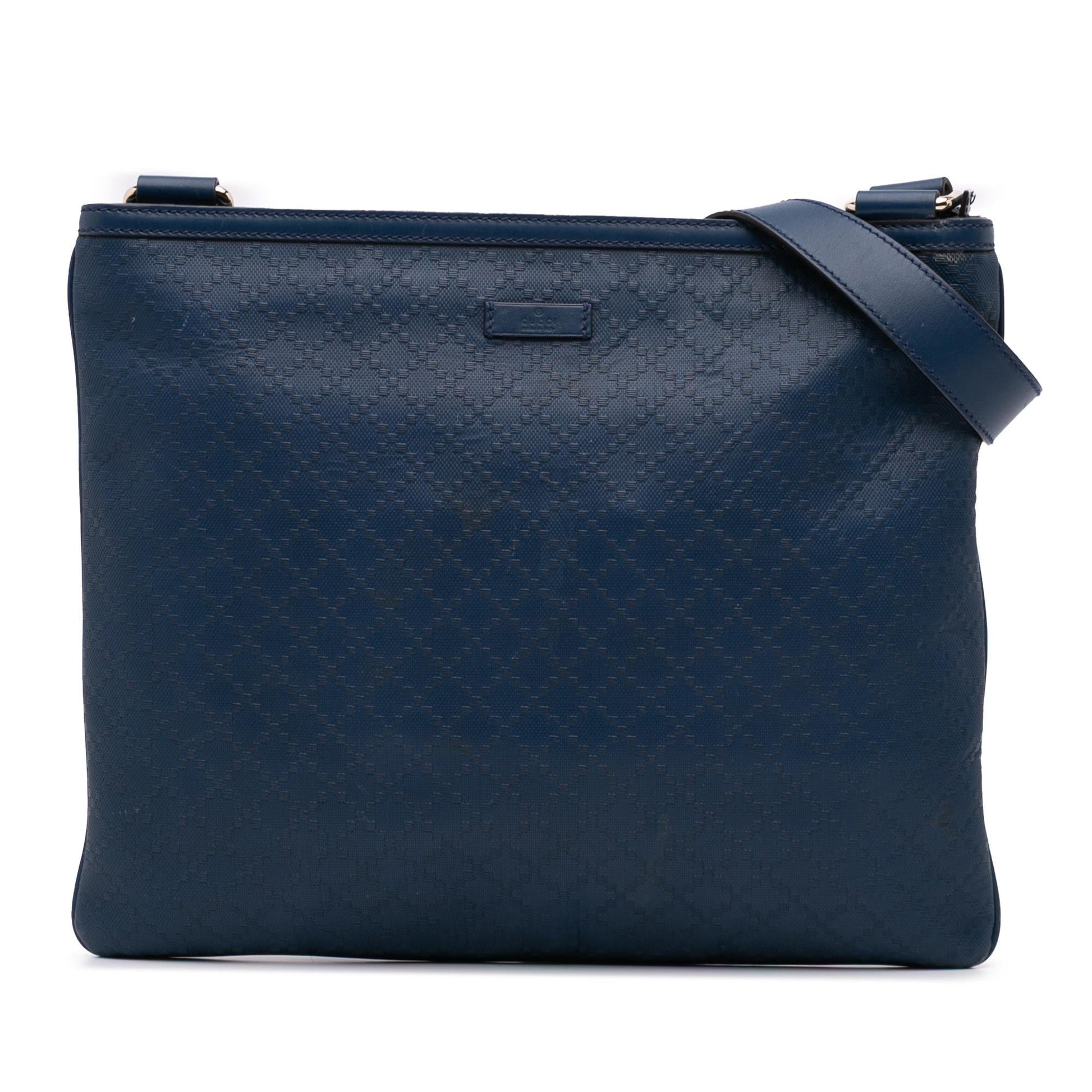 Gucci Diamante Hilary Lux Leather Calf Blue Crossbody Bag