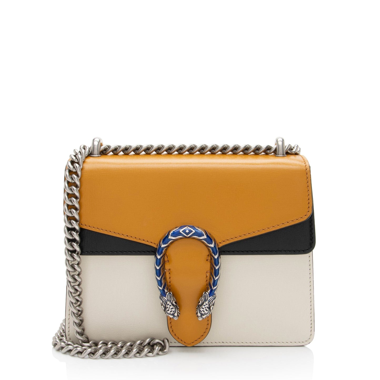 Gucci Dionysus Leather Black White Orange Crossbody Bag