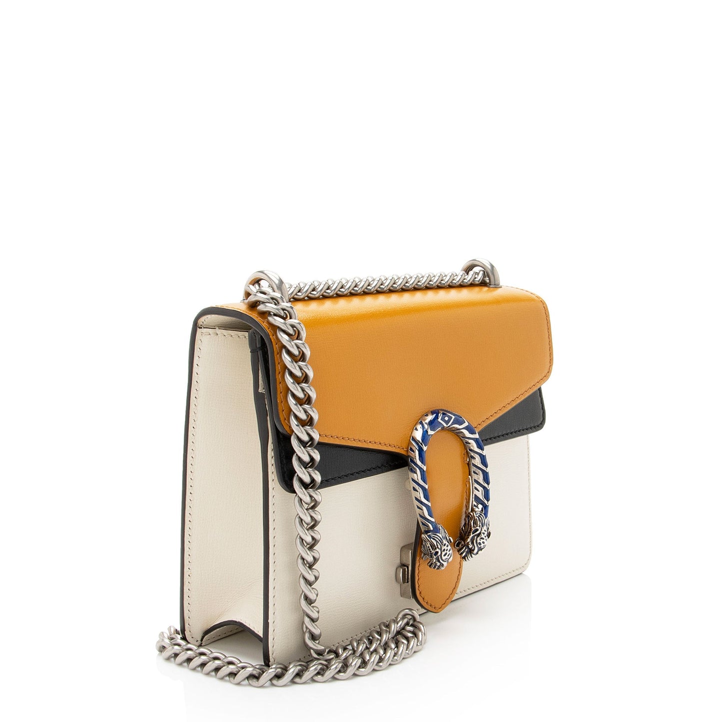 Gucci Dionysus Leather Black White Orange Crossbody Bag