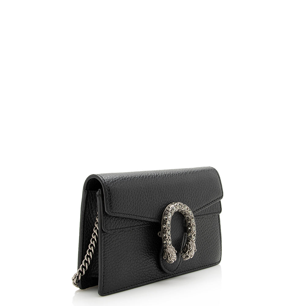 Gucci Dionysus Super SHF-tyl3AD Leather Black Mini Crossbody Bag