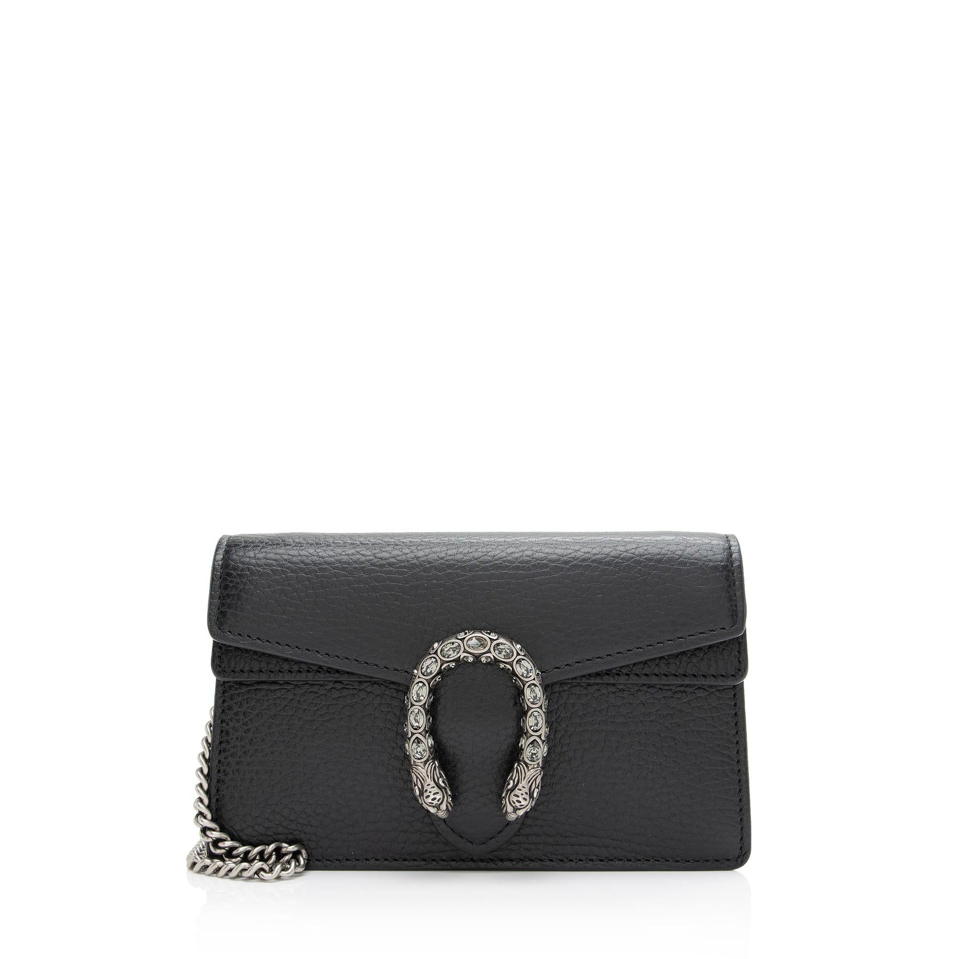 Gucci Dionysus Super SHF-ScIcTL Leather Black Mini Crossbody Bag