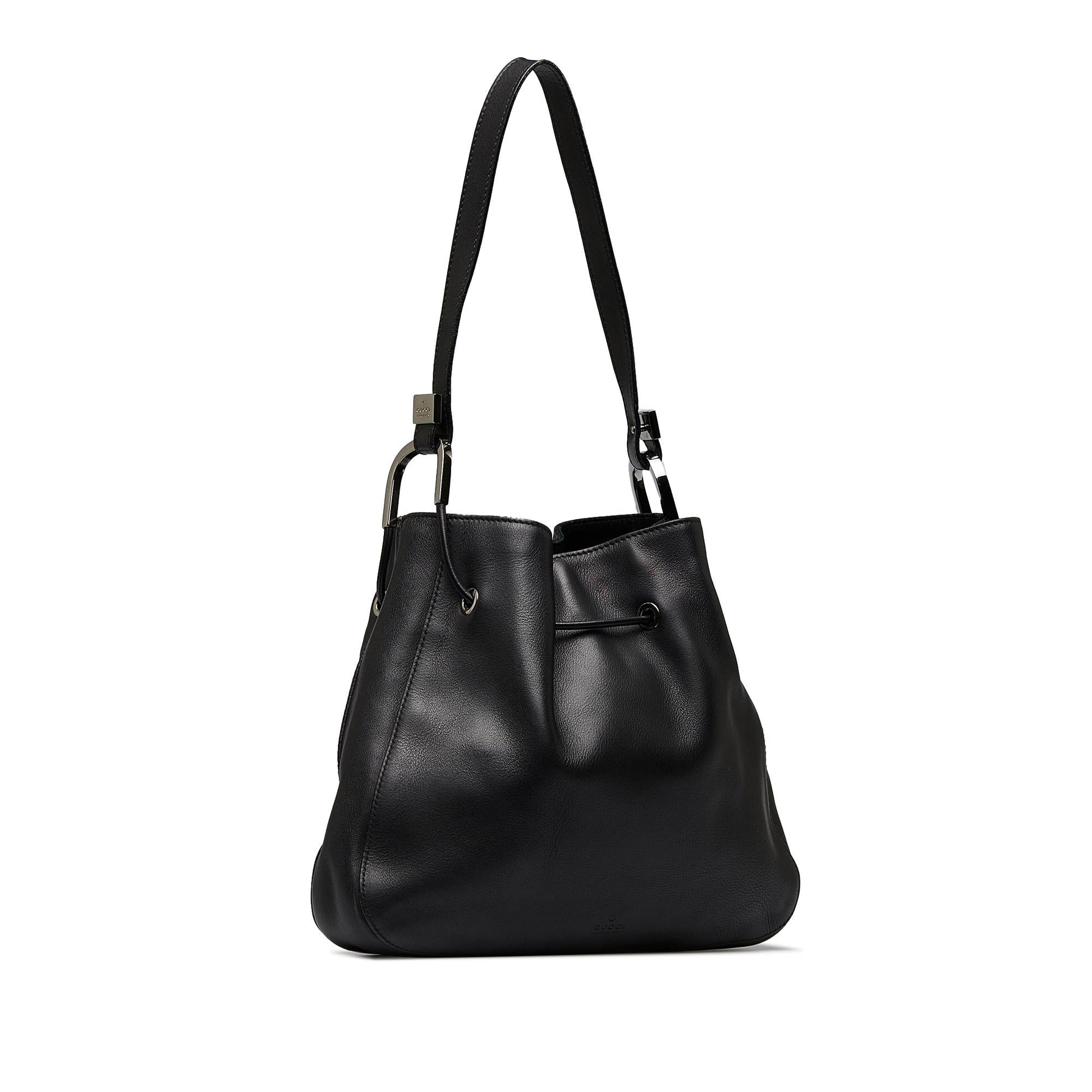 Gucci Drawstring SHG-RSAtpw Leather Calf Black Jewelry