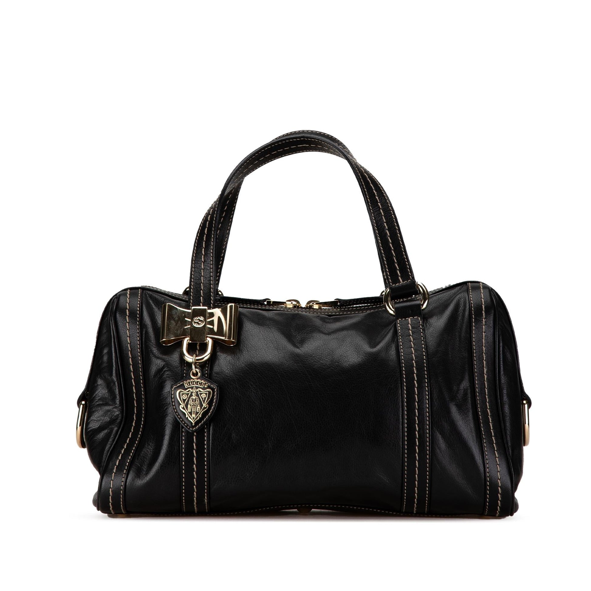 Gucci Duchessa Boston SHG-kLMeQ7 Leather Calf Black Satchel Bag