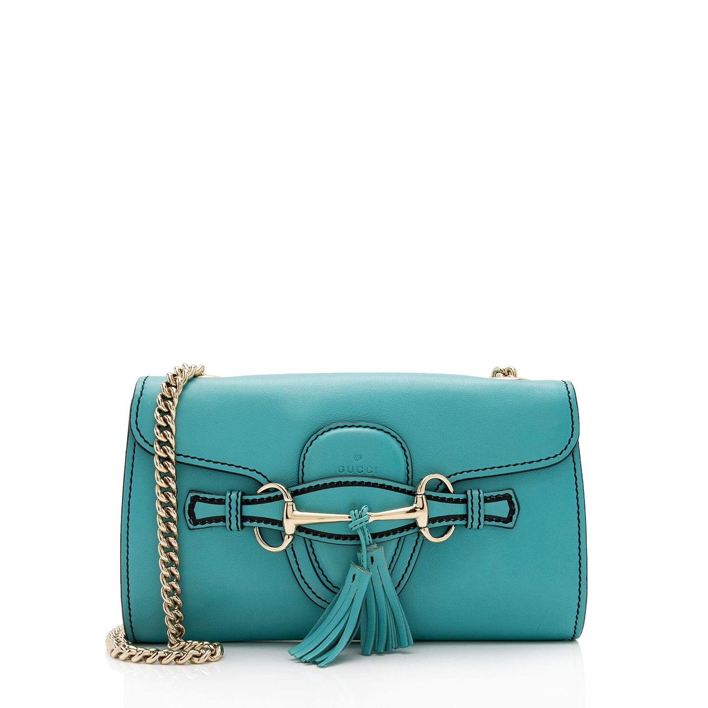 Gucci Emily SHF-C1Ky8i Leather Blue Small Chain Shoulder Bag