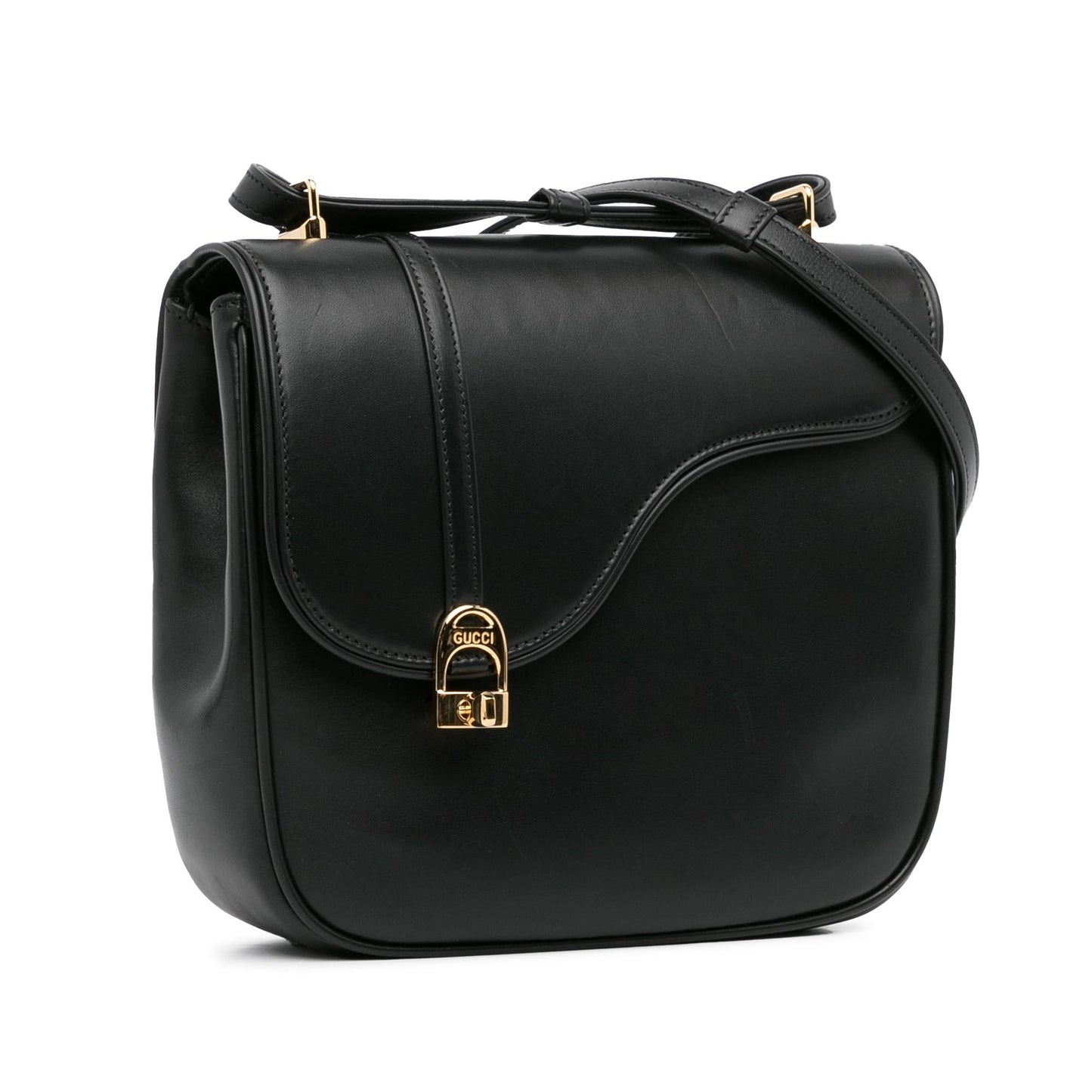 Gucci Equestrian SHG-mxa1tl Leather Calf Black Crossbody Bag