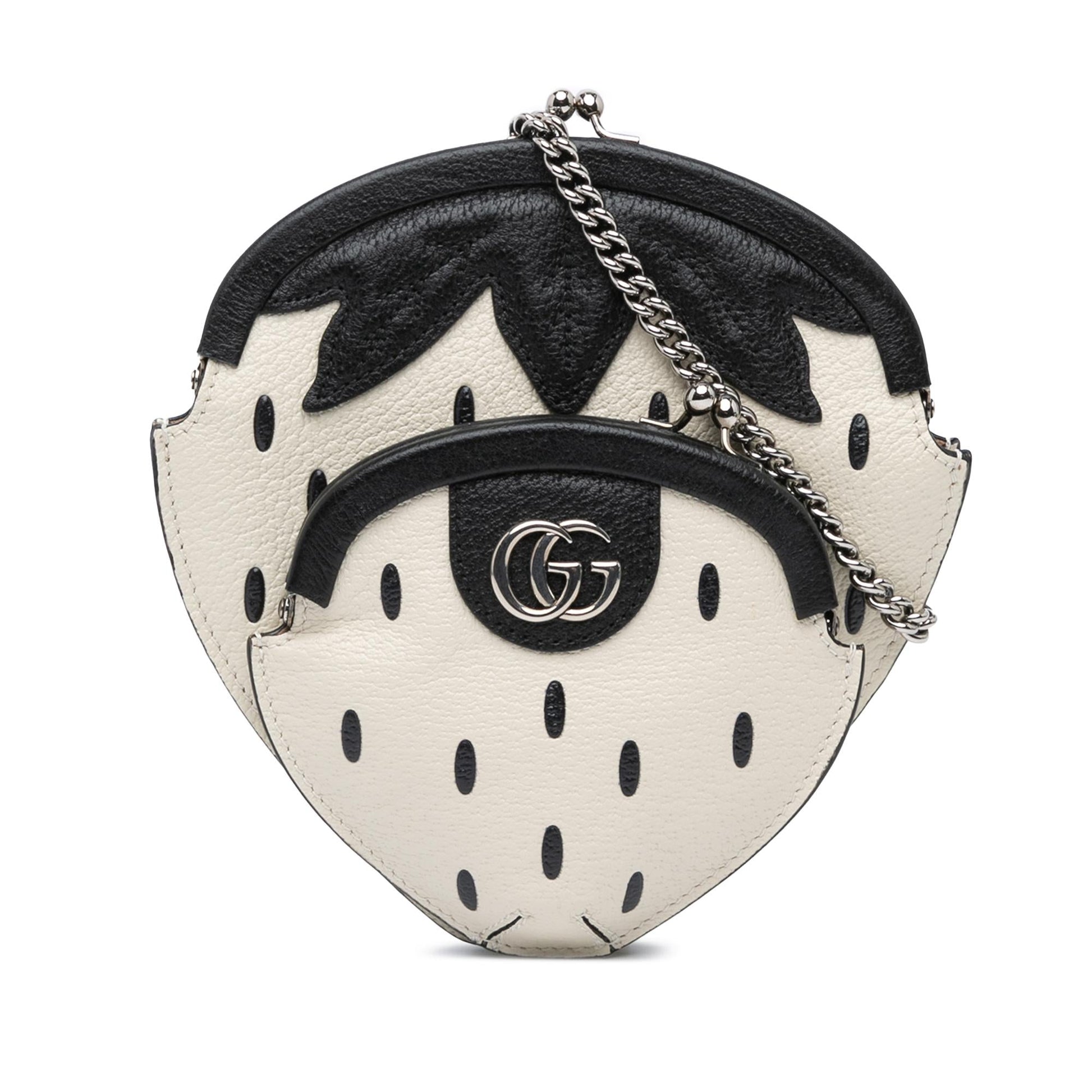 Gucci Fruittini Strawberry Leather Calf White Crossbody Bag