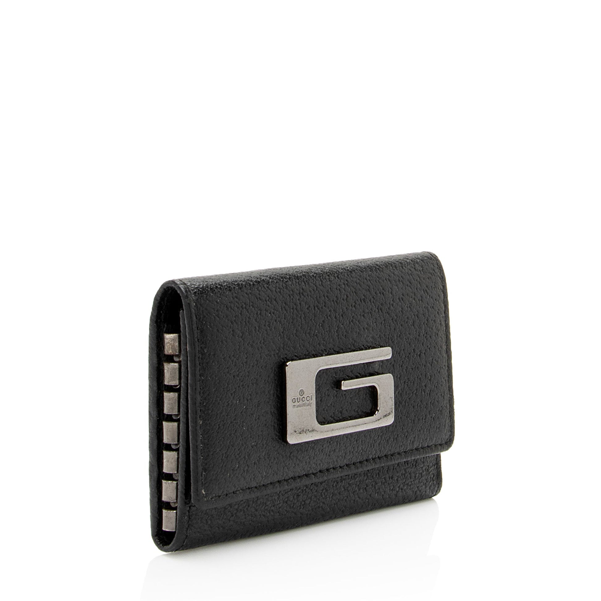 Gucci G Key Holder SHF-UQD8kv Leather Black Accessory