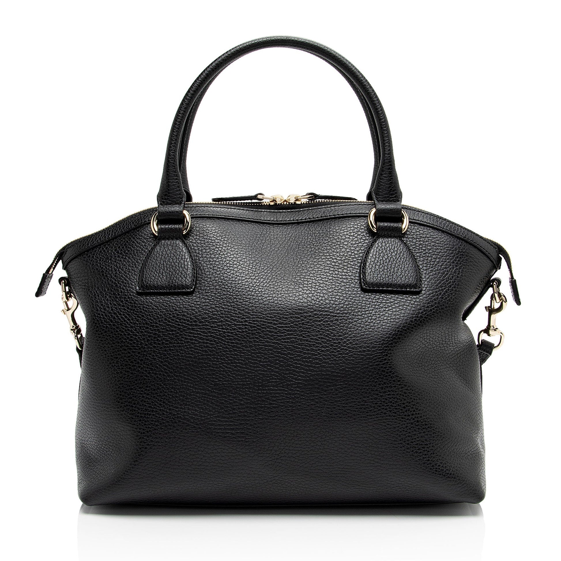 Gucci GG Charm Dome SHF-ijUjSb Leather Black Large Satchel Bag