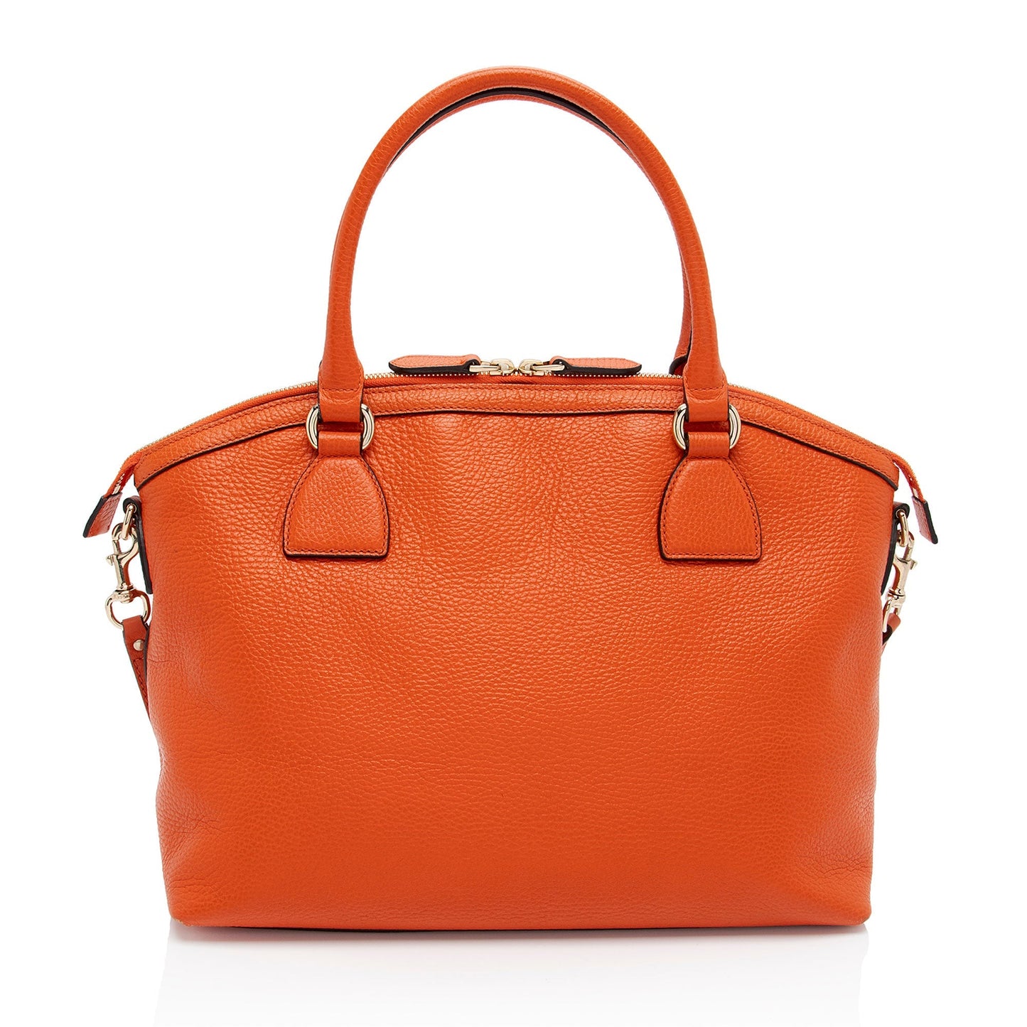 Gucci GG Charm Dome SHF-mAjdM8 Leather Orange Large Satchel Bag