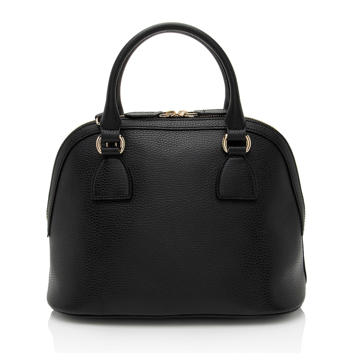 Gucci GG Charm Dome Leather Black Medium Satchel Bag