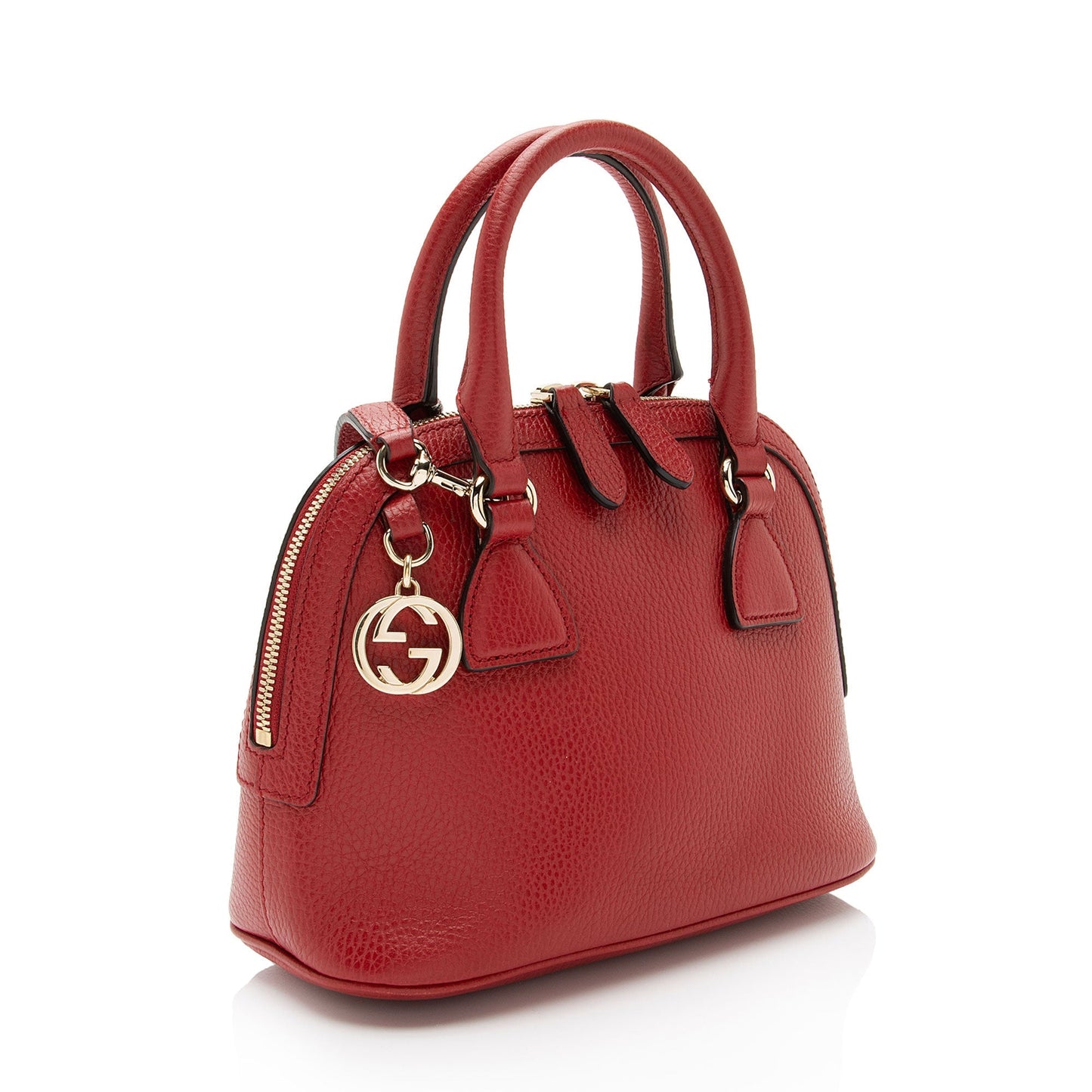 Gucci GG Charm Dome Leather Red Small Crossbody Bag