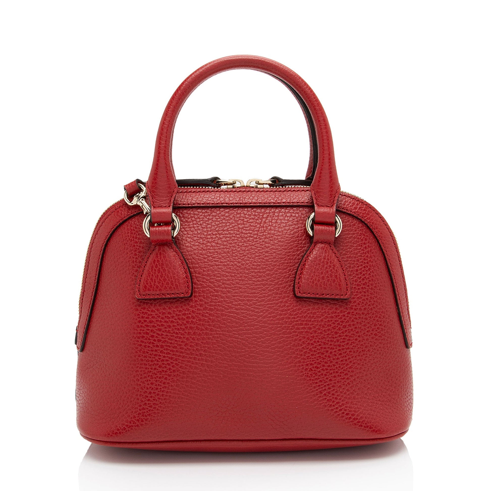 Gucci GG Charm Dome Leather Red Small Crossbody Bag Shf W5Ujiz