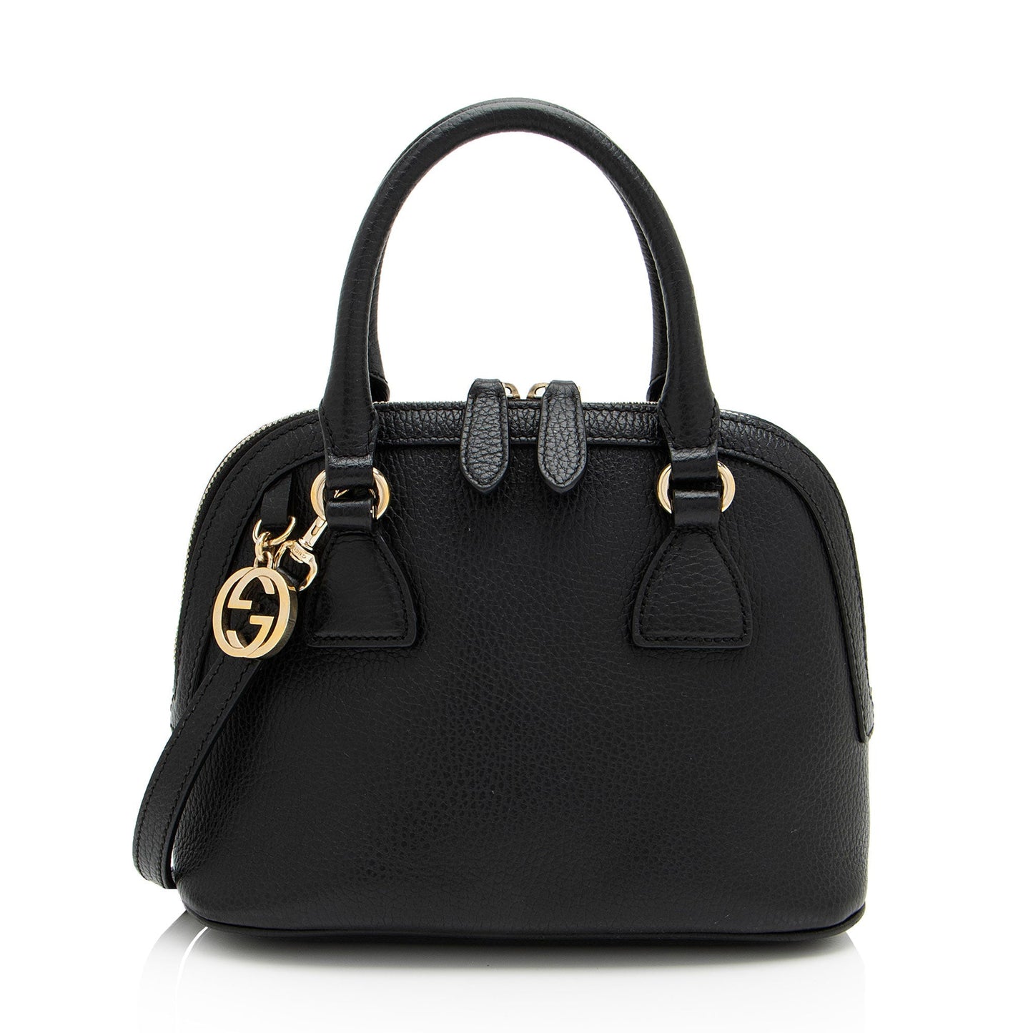 Gucci GG Charm Dome SHF-RTrfn9 Leather Black Small Crossbody Bag
