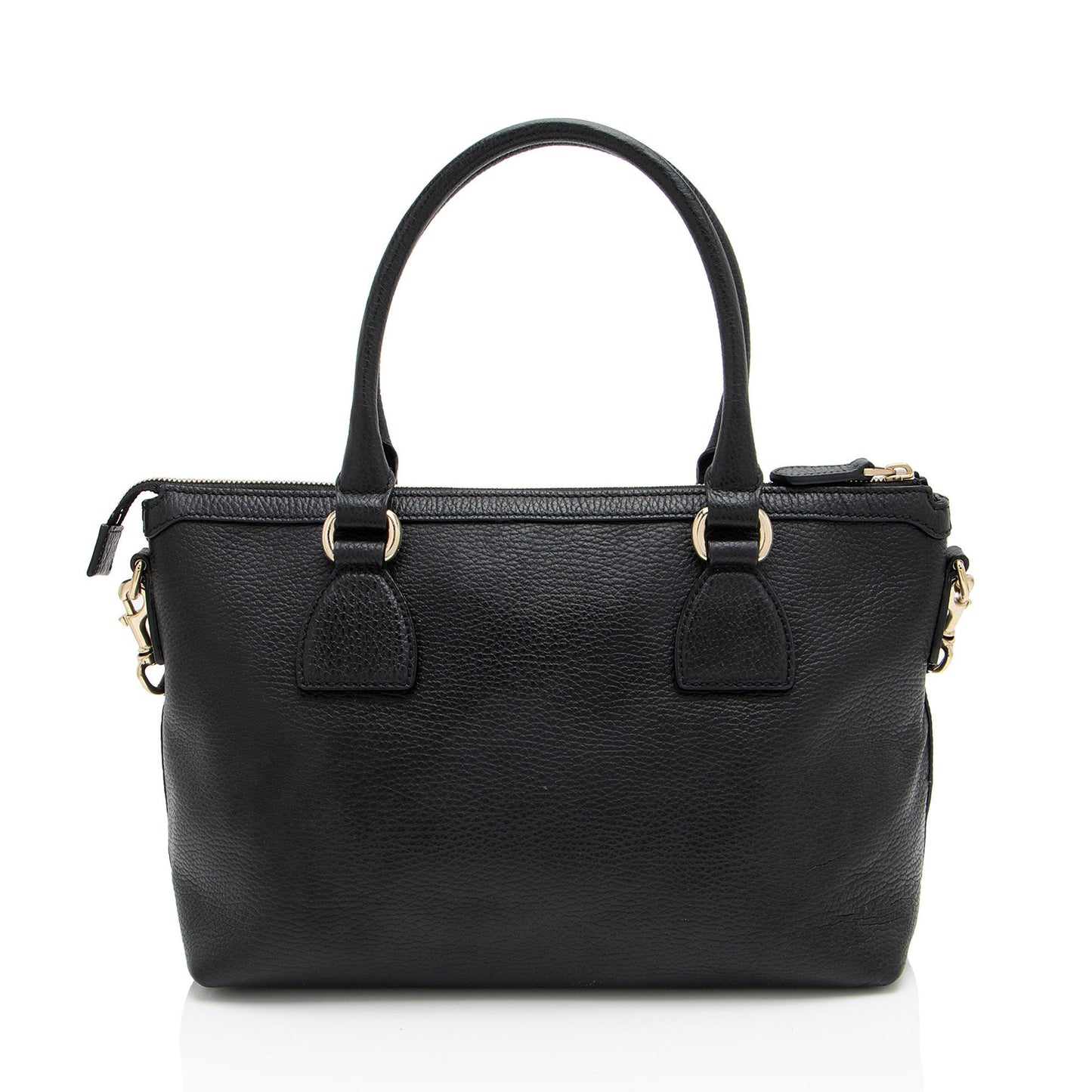 Gucci GG Charm Leather Black Satchel Bag