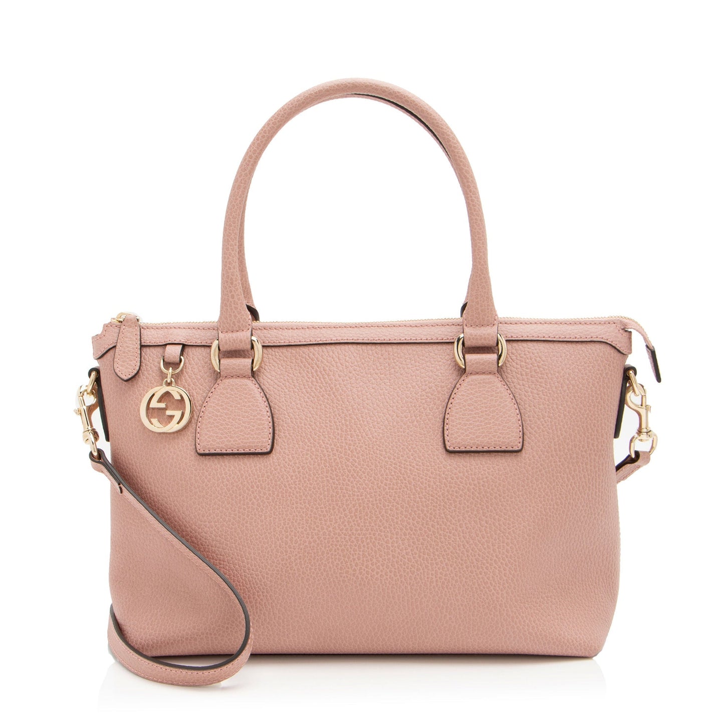 Gucci GG Charm SHF-W1Wrlv Leather Pink Satchel Bag