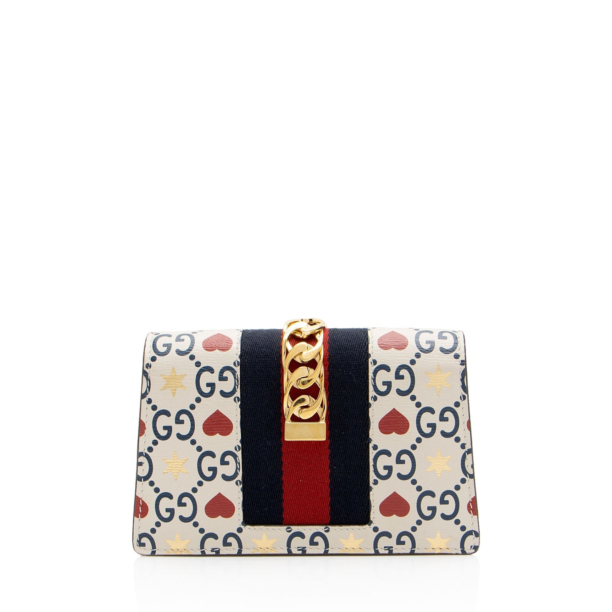 Gucci Heart Stars Sylvie Super Shoulder Bag Leather Mini Crossbody Bag