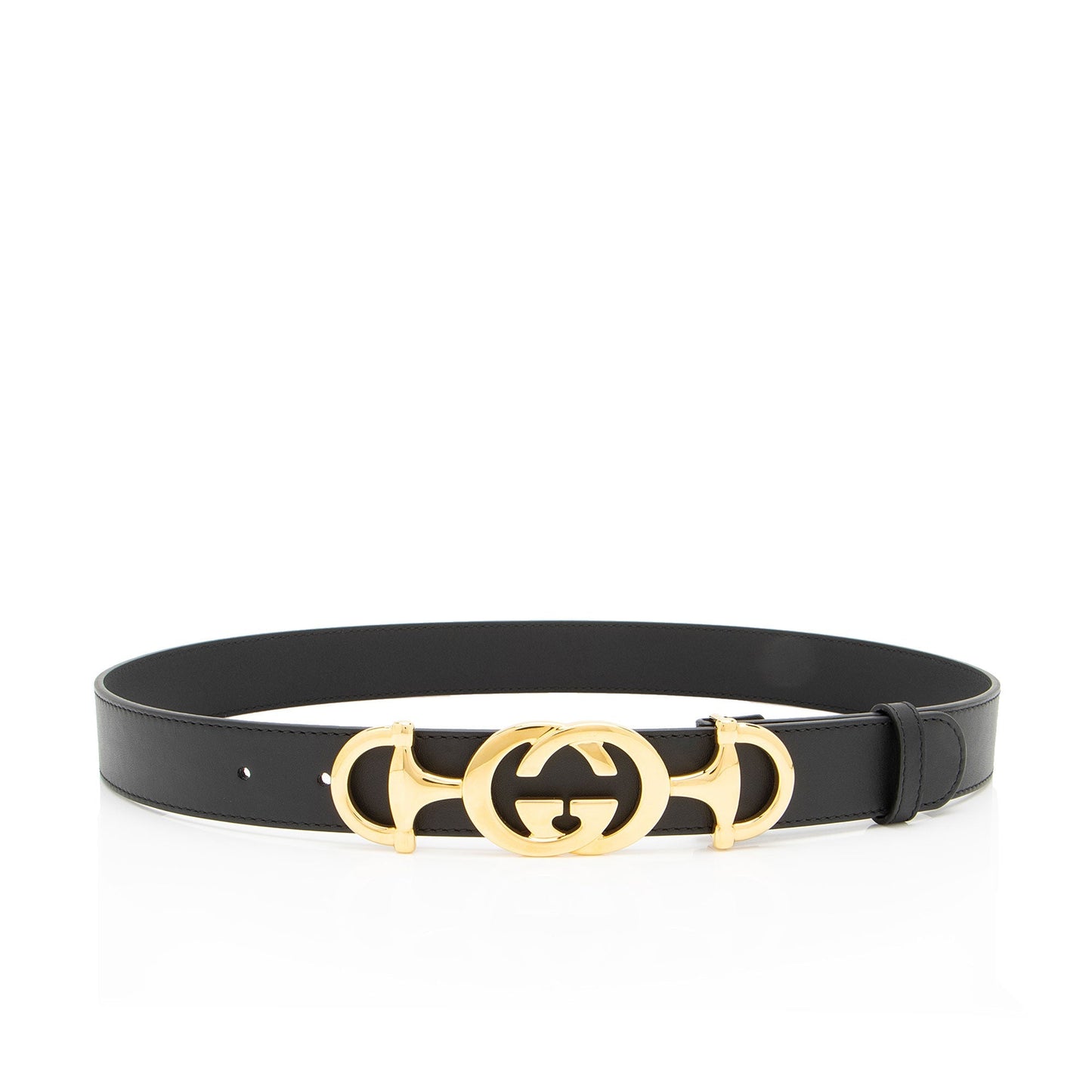Gucci GG Horsebit Belt - Size Leather Black Accessory
