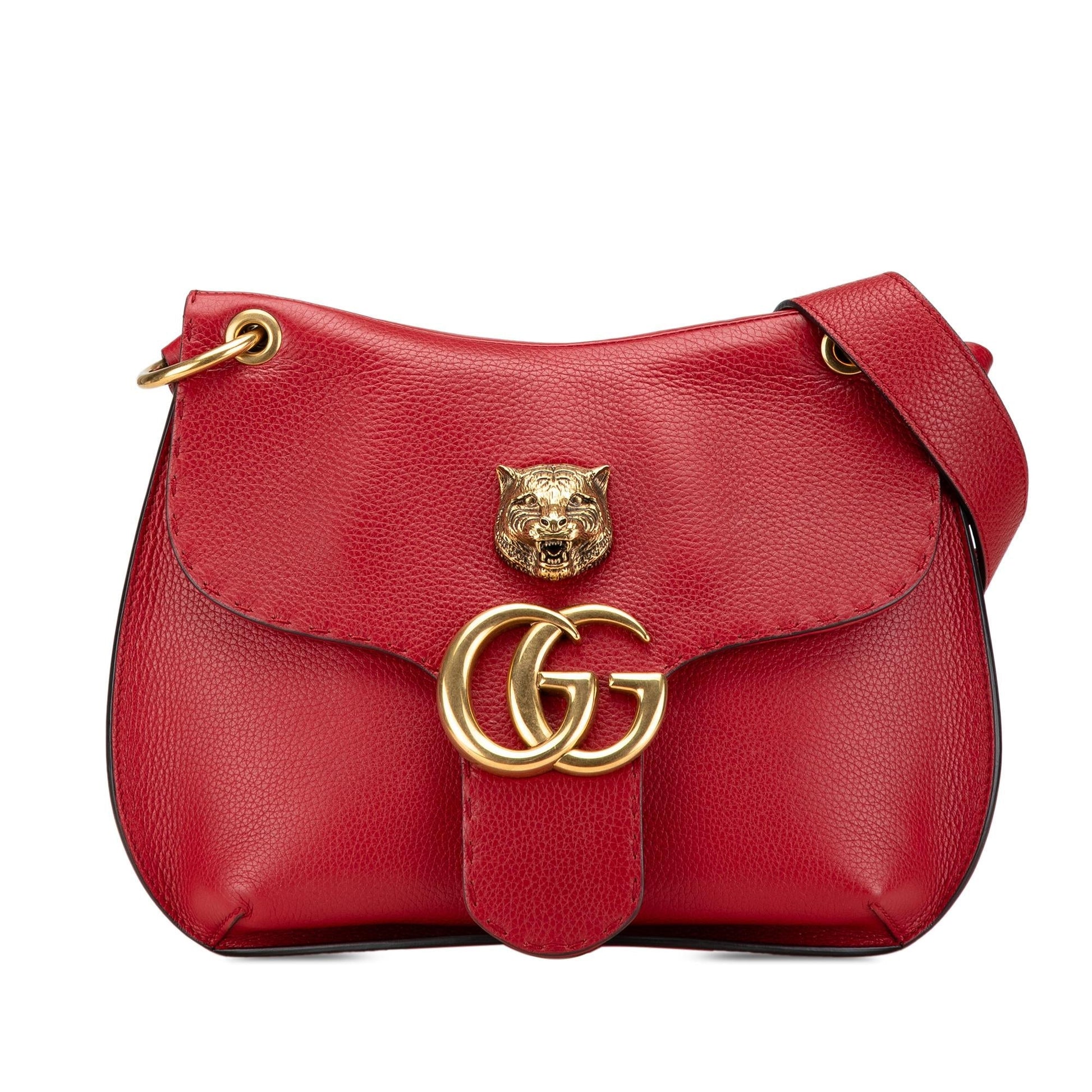Gucci GG Marmont Animalier Leather Calf Red Crossbody Bag Crossbody 1