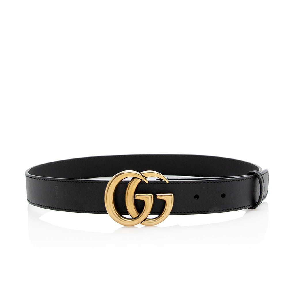 Gucci GG Marmont Belt - Size Leather Black Accessory 80 Shf