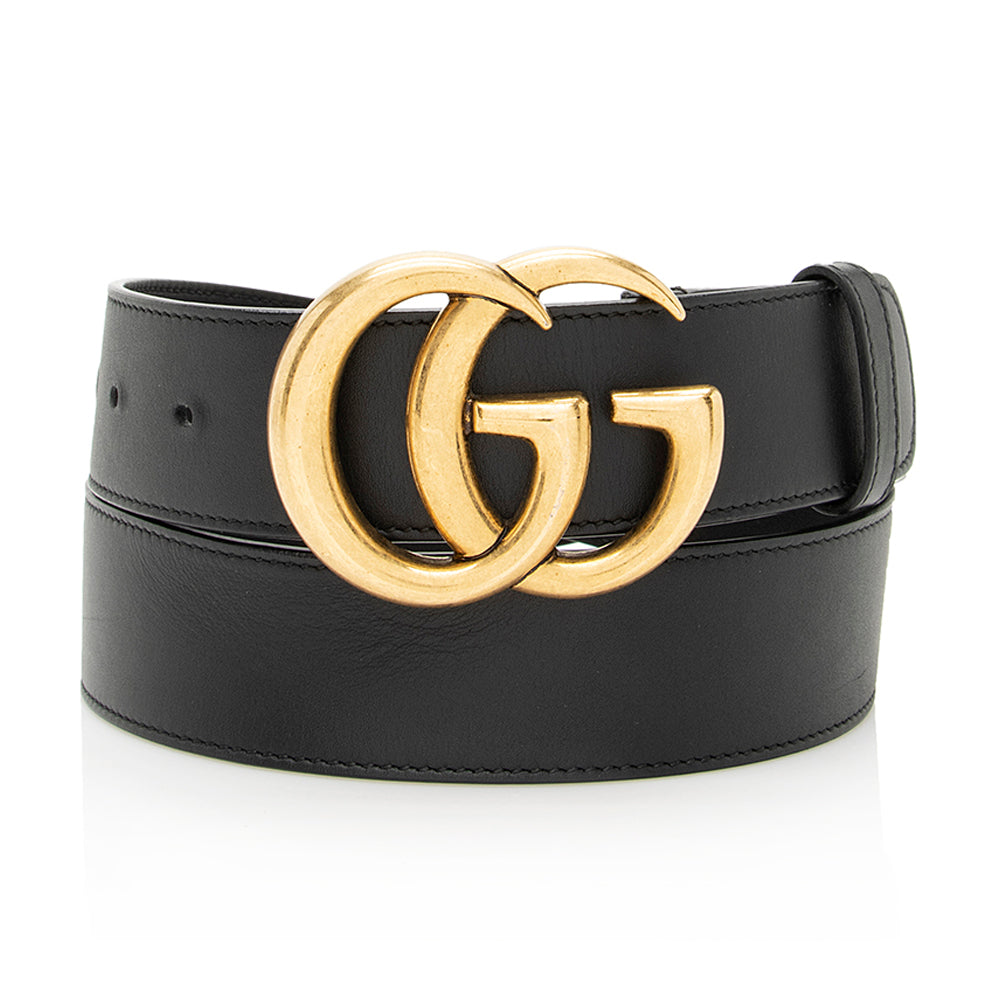 Gucci GG Marmont Belt - Size Leather Black Gold Accessory 90 Shf