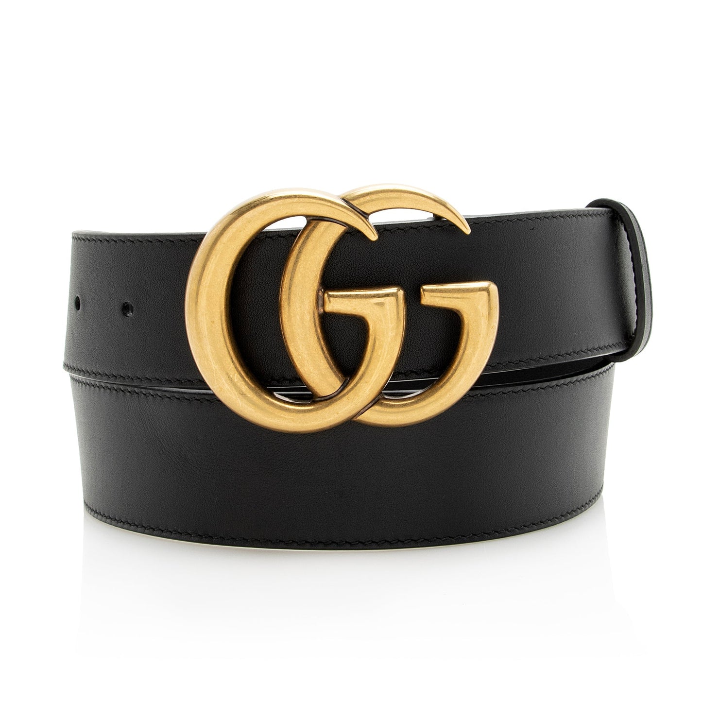 Gucci GG Marmont Belt - Size Leather Black Gold Accessory 4